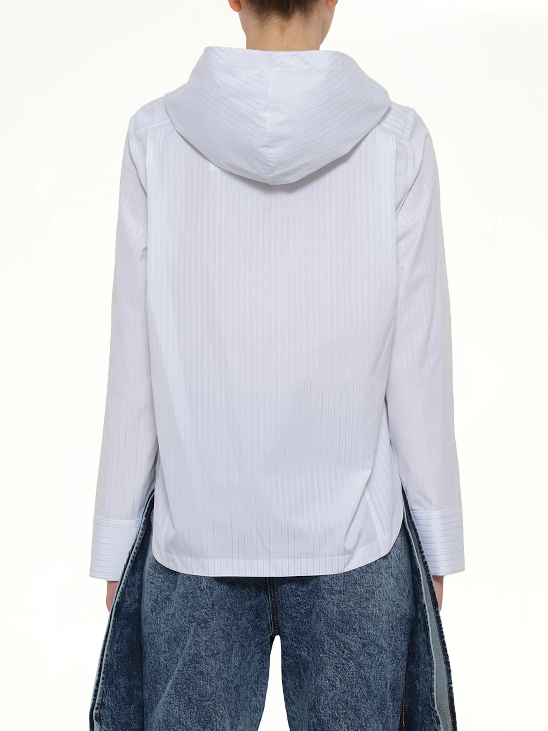 Hooded Shirt in White - Image 5
