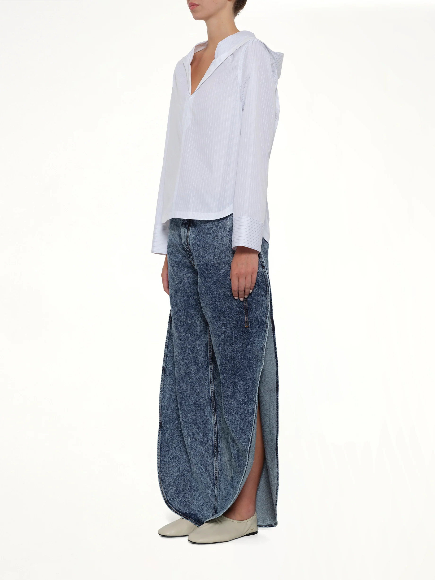Hooded Shirt in White - Image 6