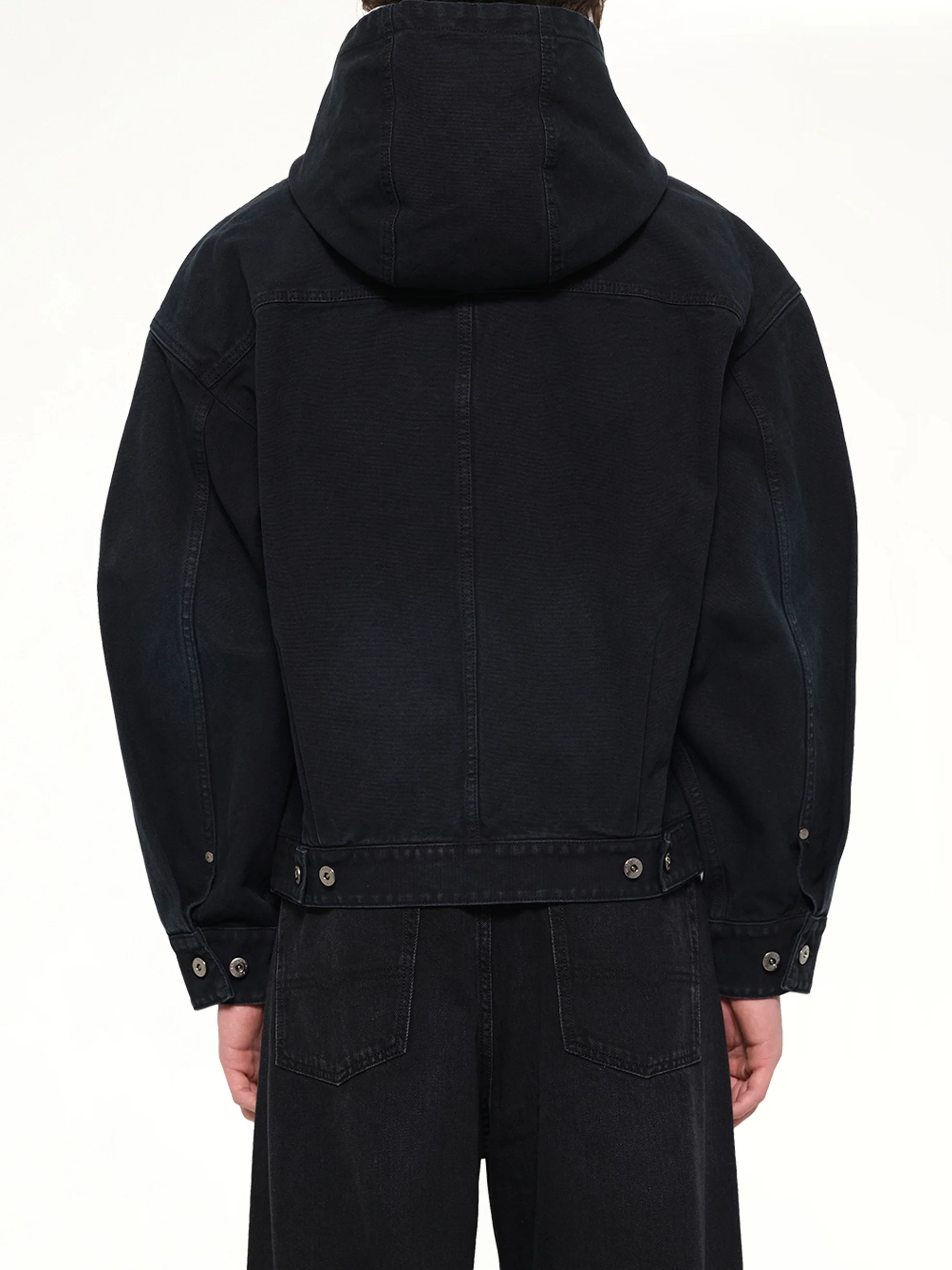 Hooded Work Jacket in Navy - Image 5