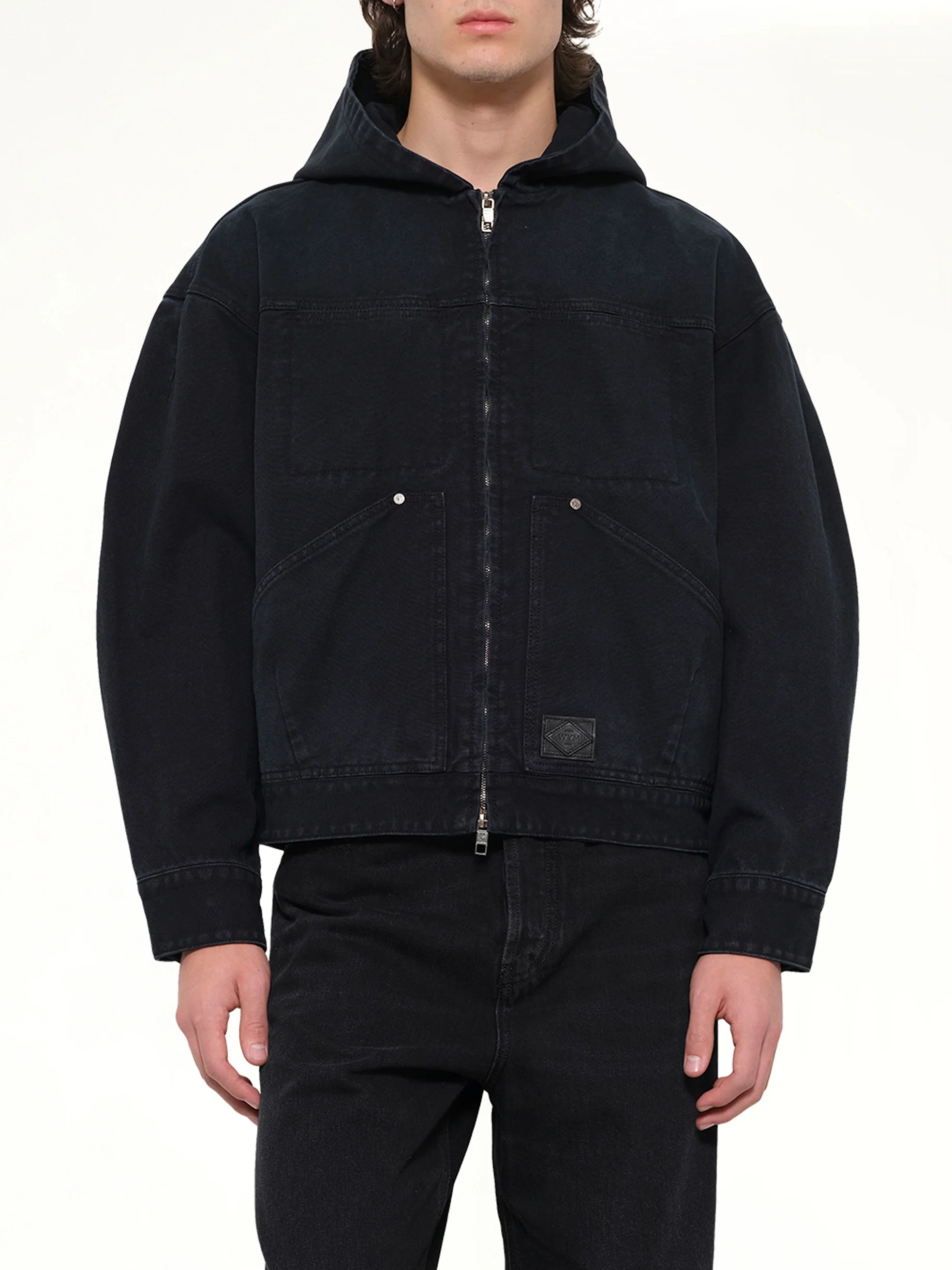Hooded Work Jacket in Navy - Image 6