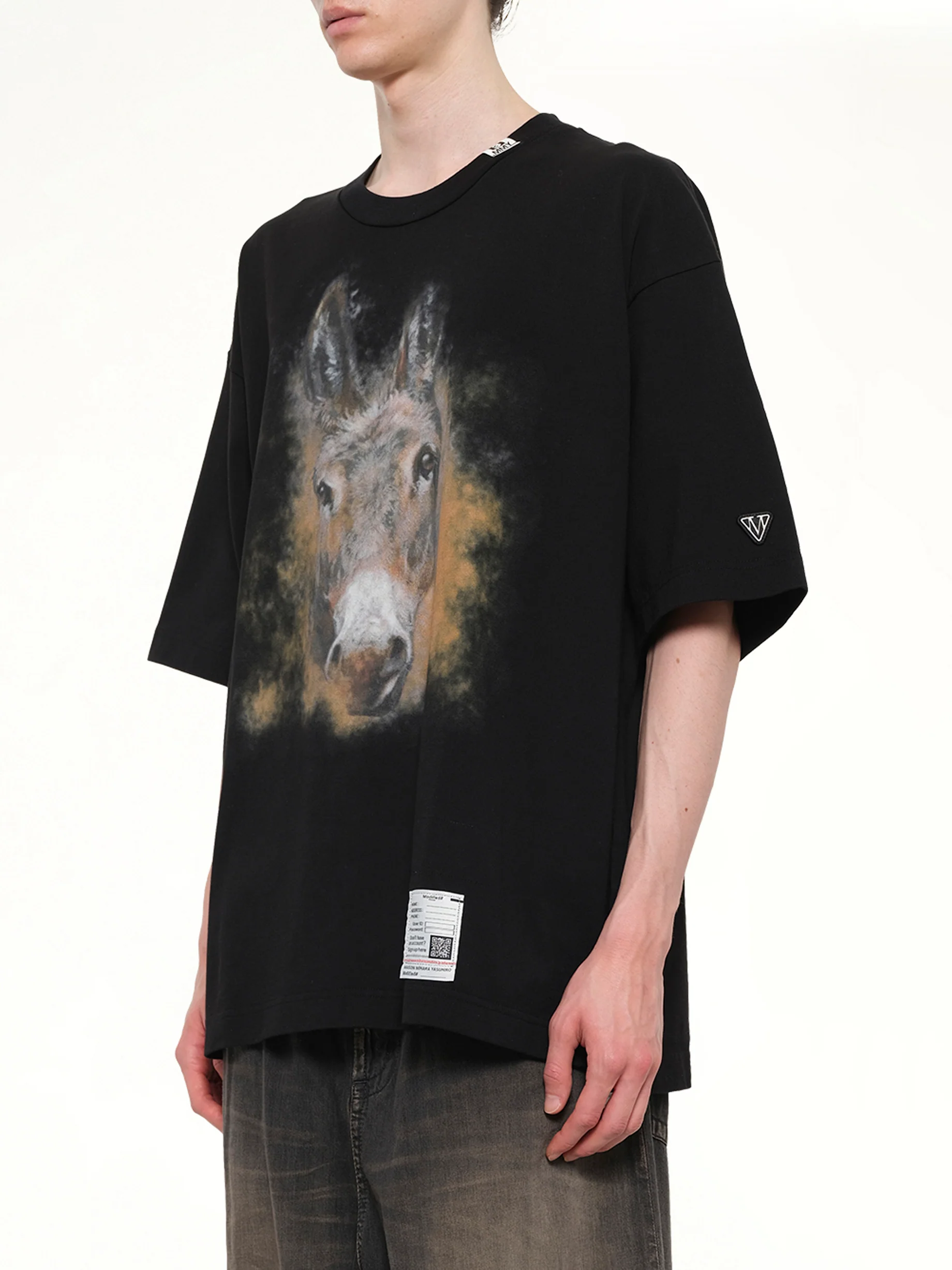 Horse Printed T-Shirt in Black - Image 3