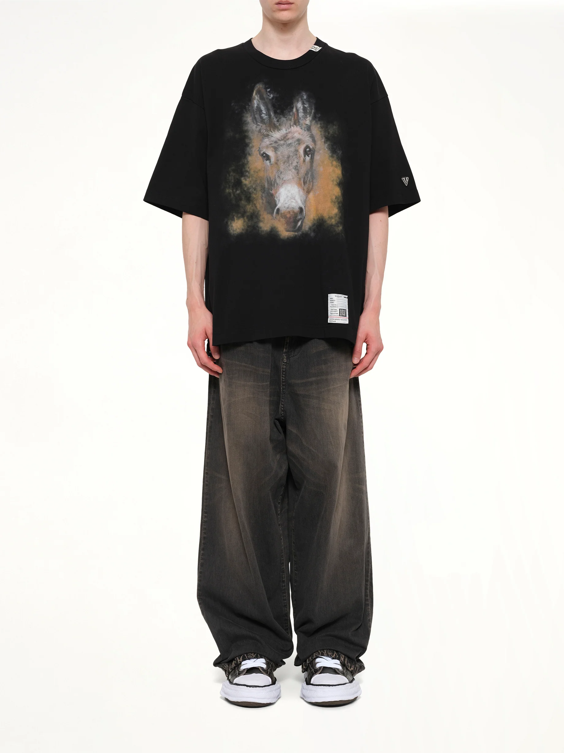 Horse Printed T-Shirt in Black - Image 7