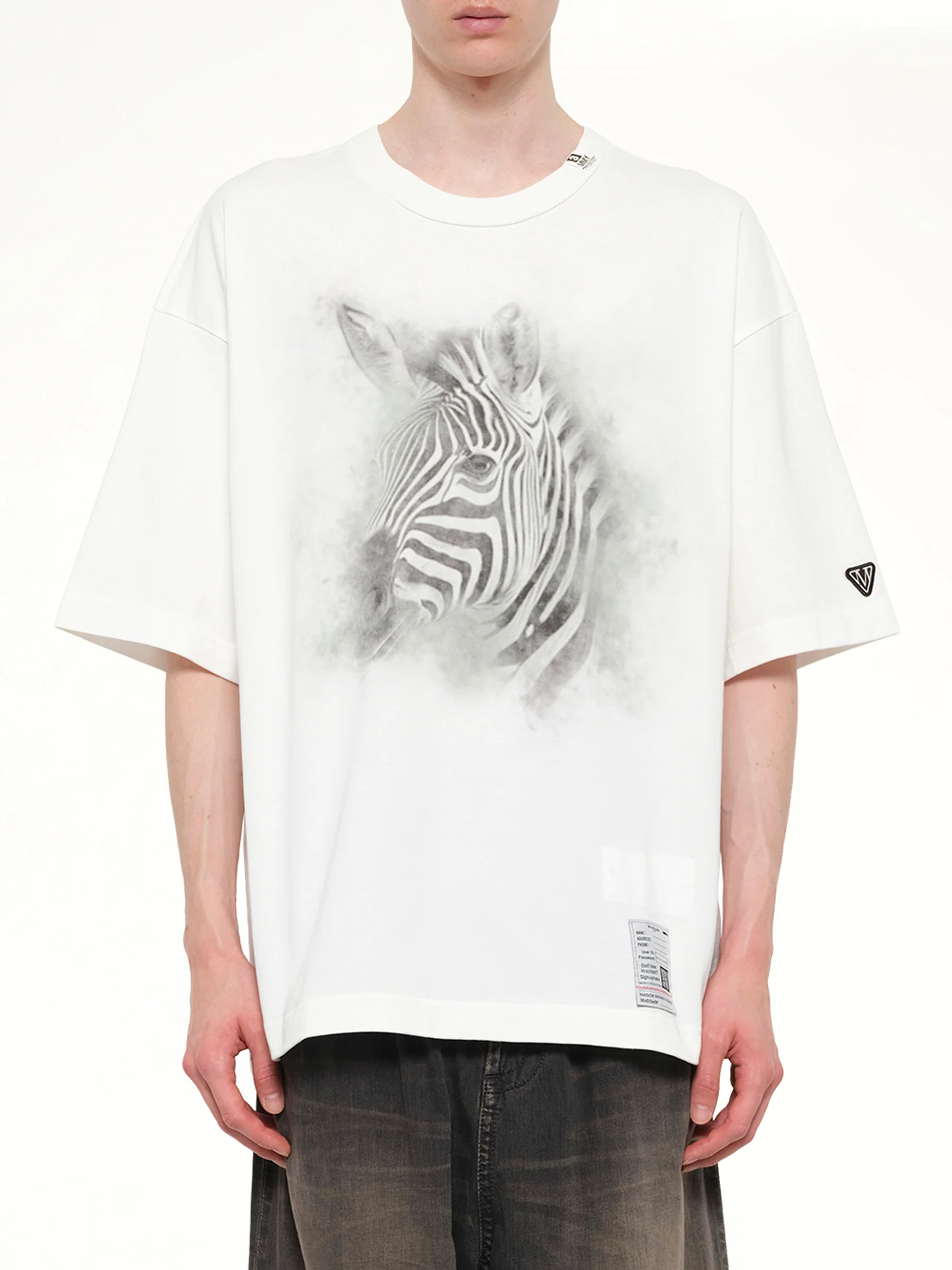Zebra Printed T-Shirt in White