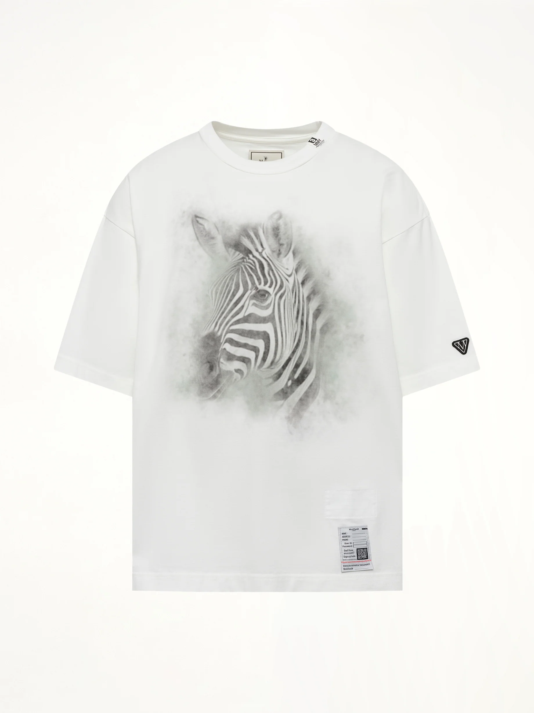Zebra Printed T-Shirt in White - Image 2
