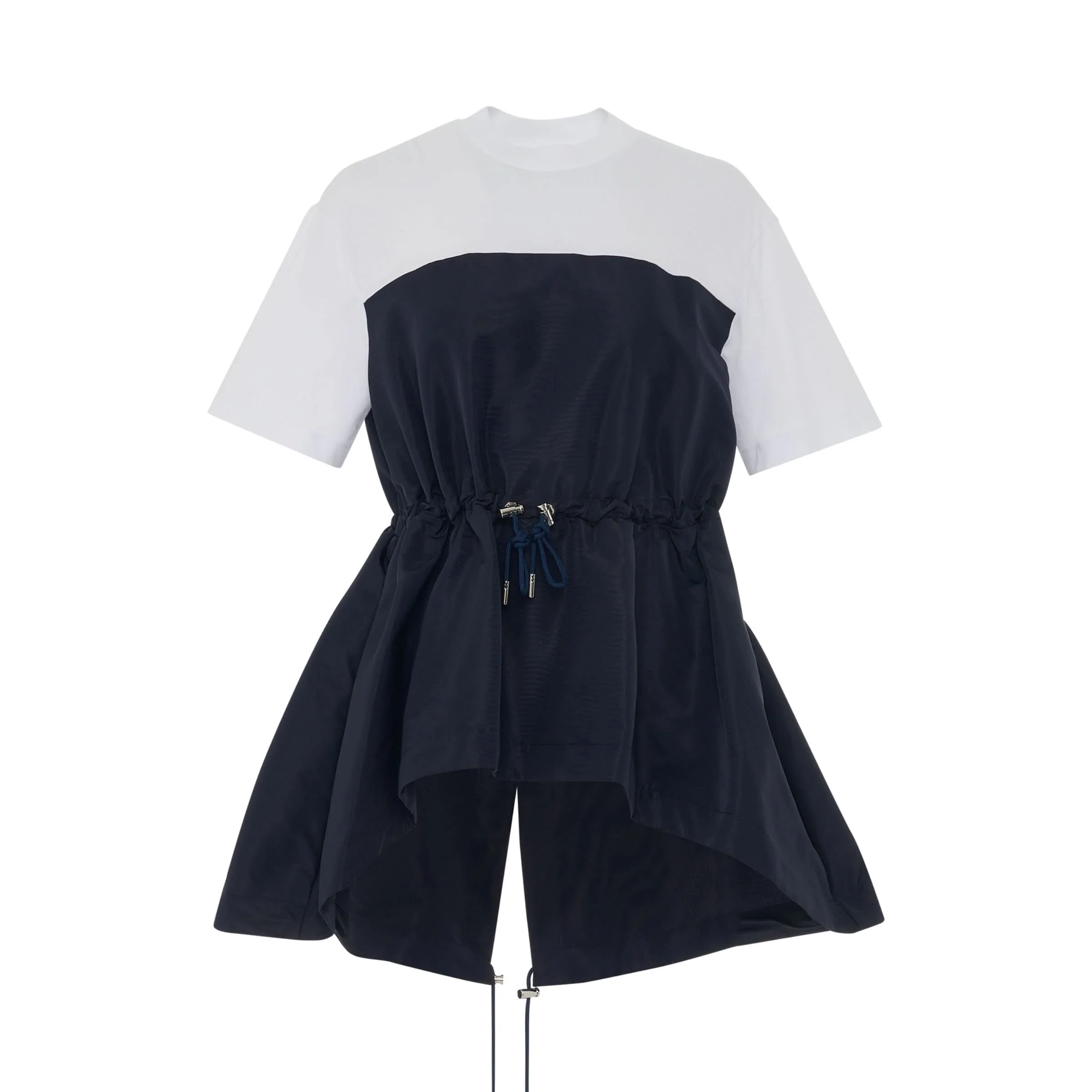 Hybrid Parka T-Shirt in White/Navy
