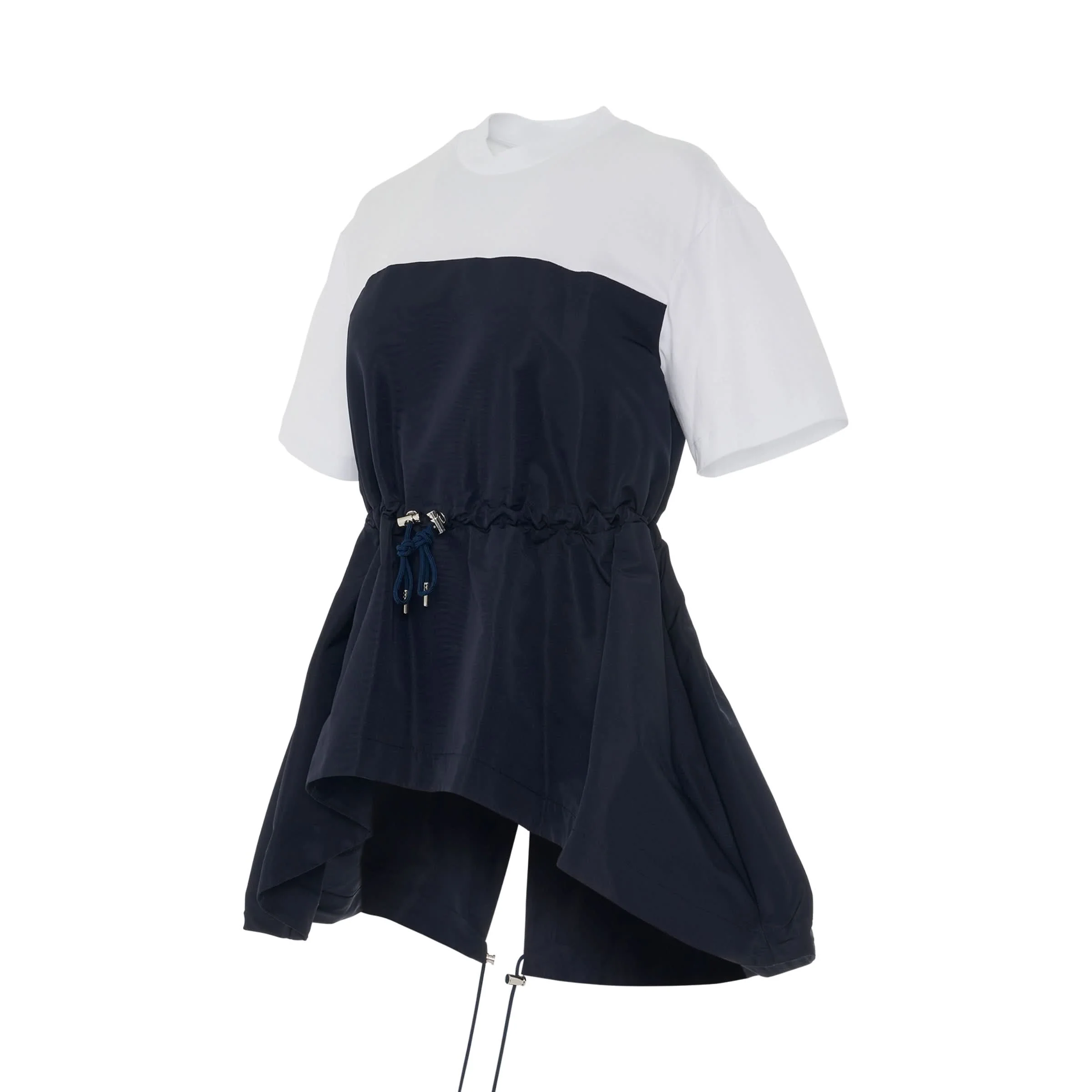 Hybrid Parka T-Shirt in White/Navy - Image 2
