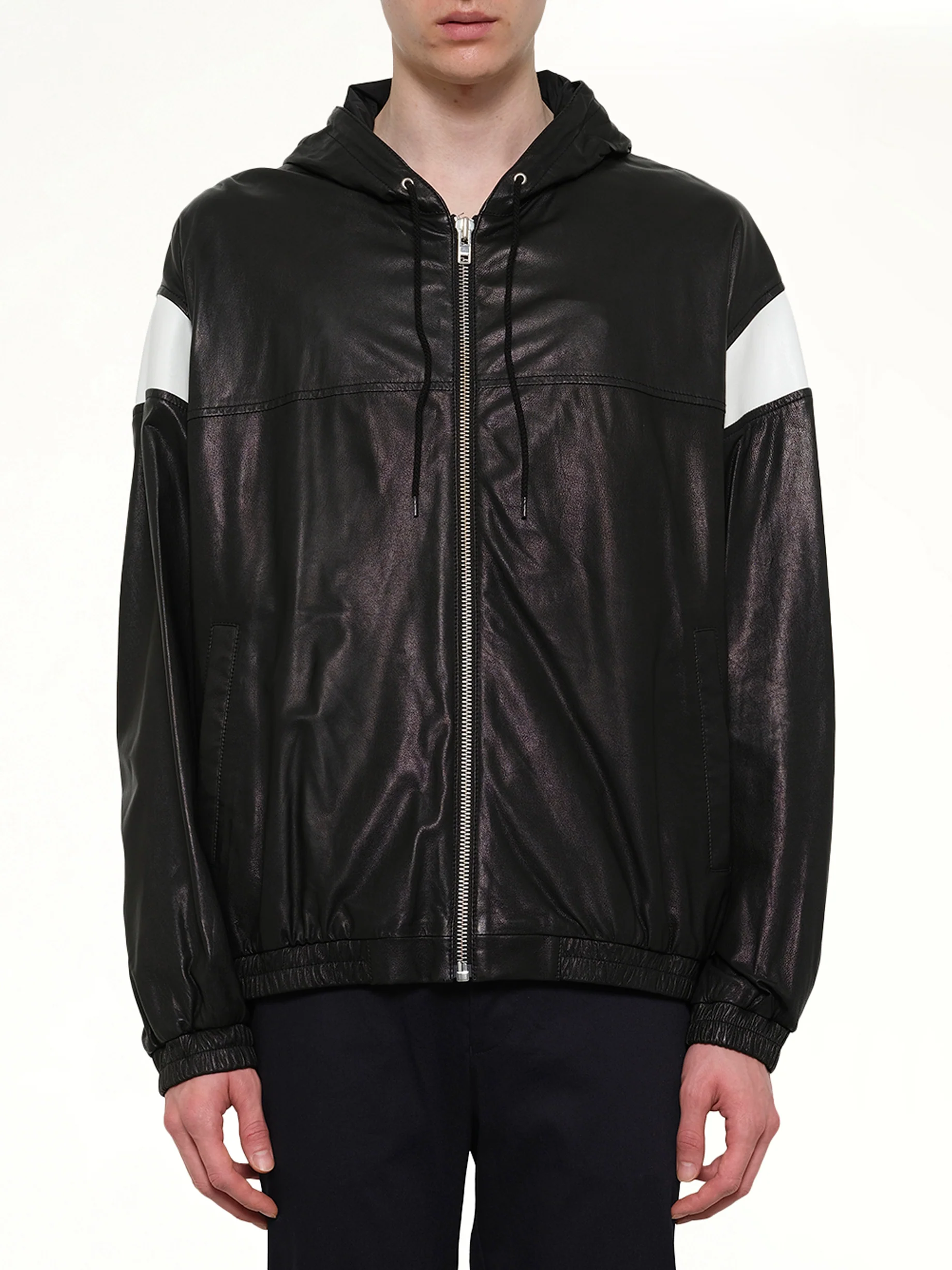 Hyper Logo Leather Jacket in Black