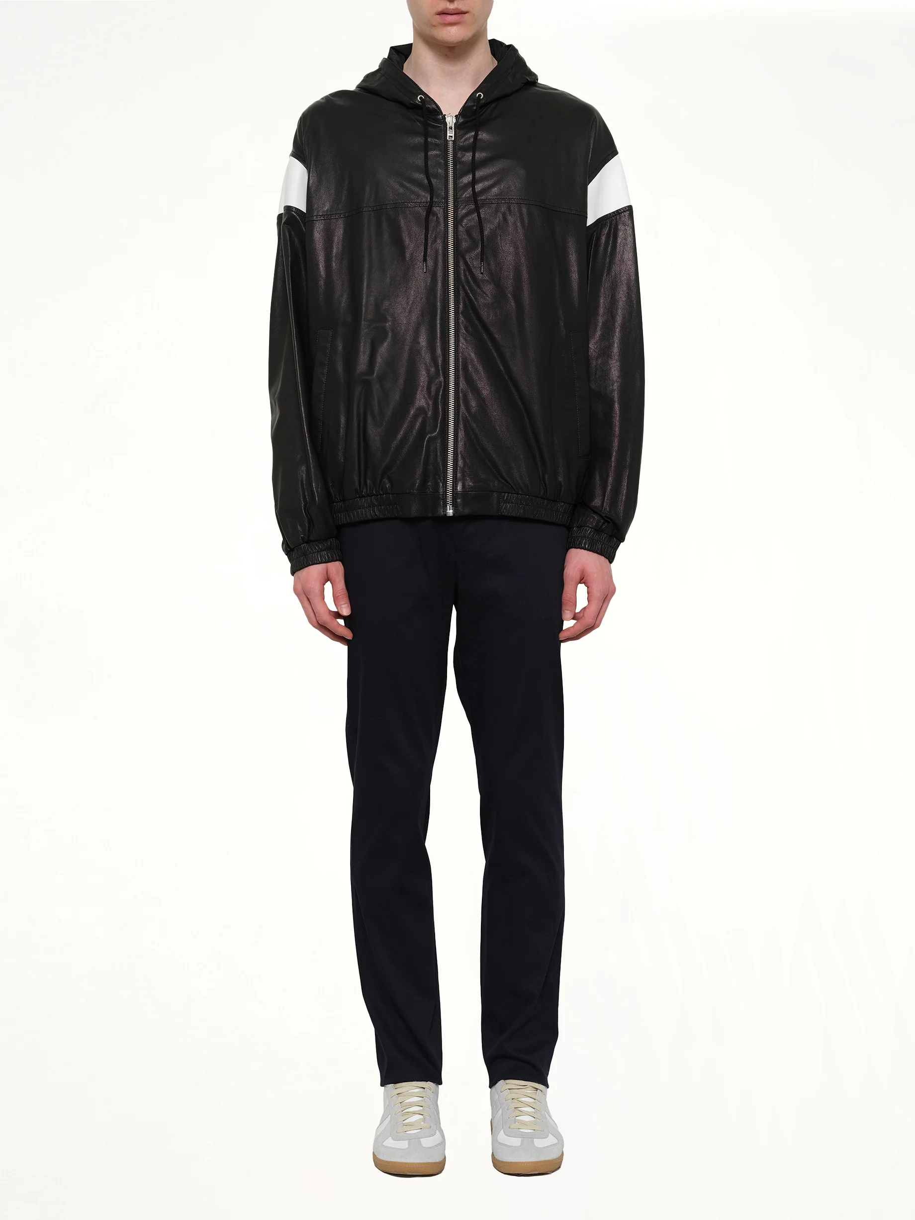Hyper Logo Leather Jacket in Black - Image 2