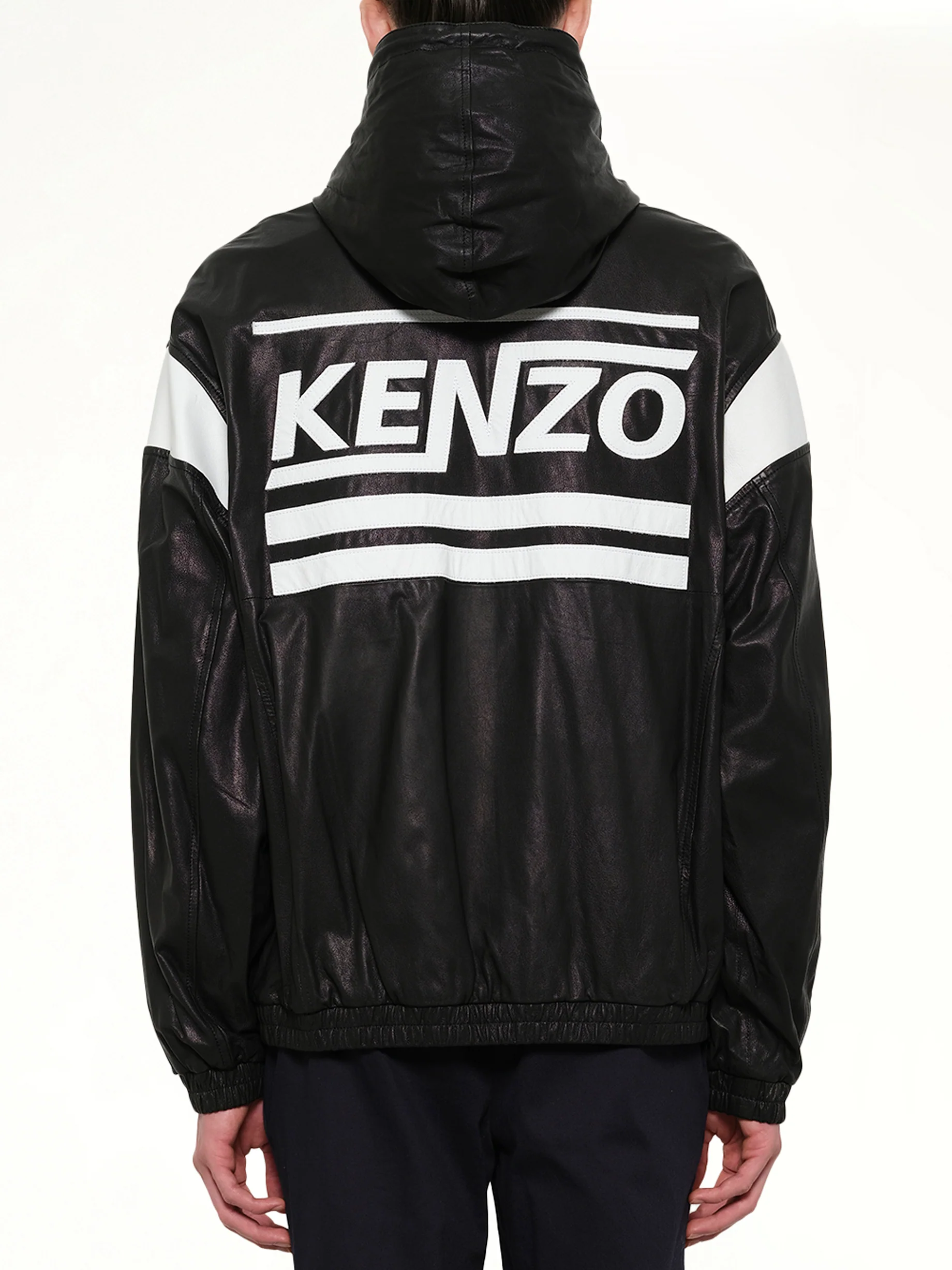 Hyper Logo Leather Jacket in Black - Image 3
