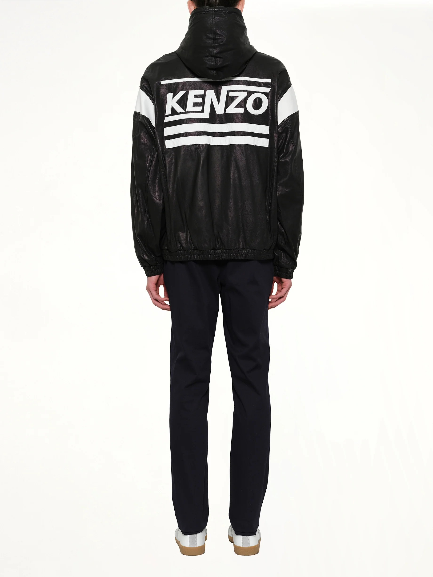 Hyper Logo Leather Jacket in Black - Image 4