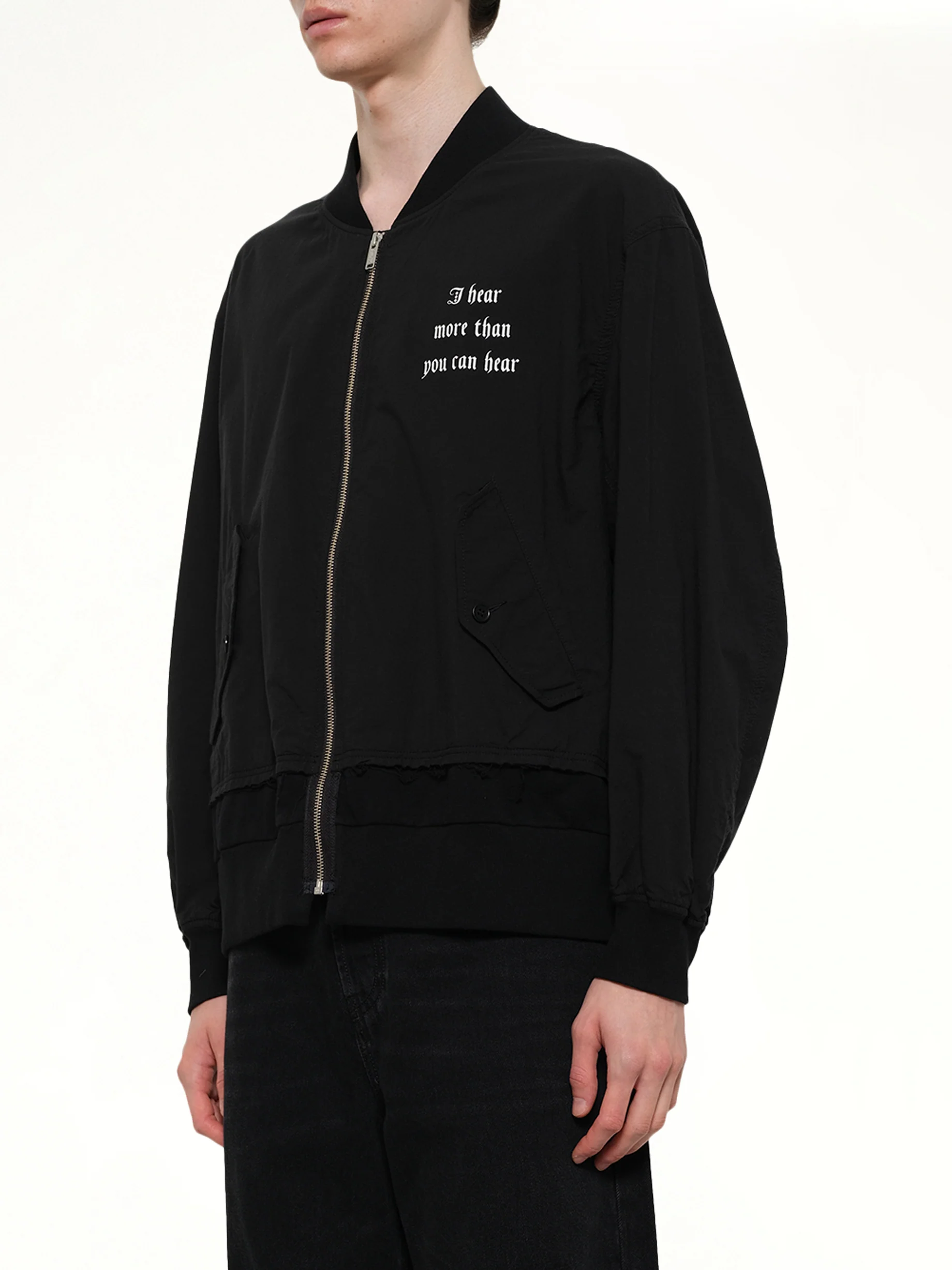 I Hear Bomber Jacket in Black - Image 3