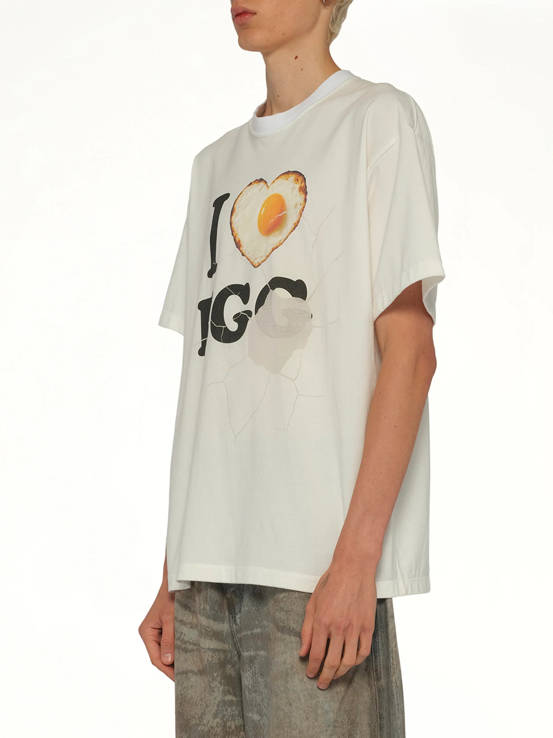 I Love Egg T-Shirt in White - Image 3