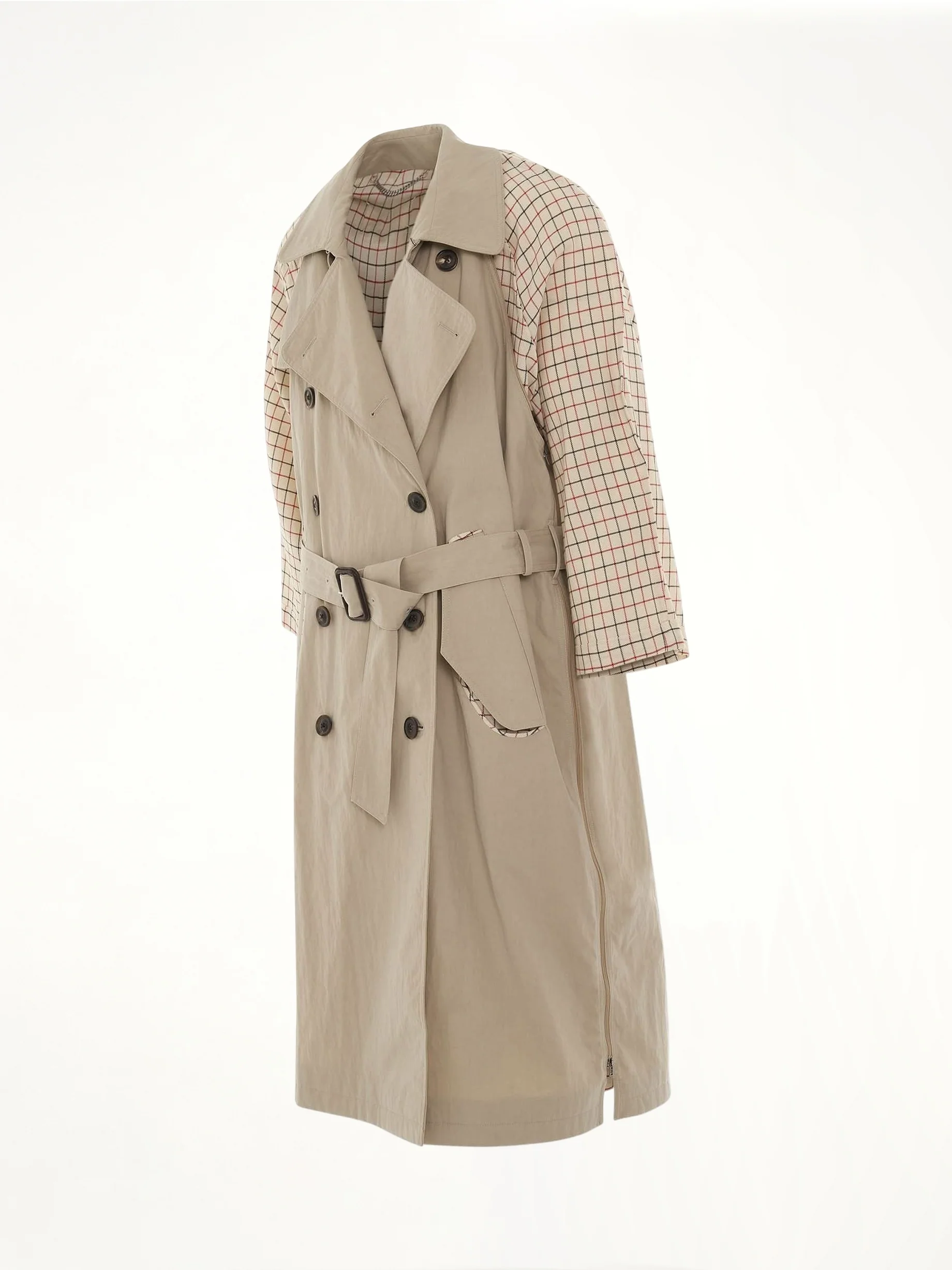 Double Breasted Trench Coat in Sand - Image 2