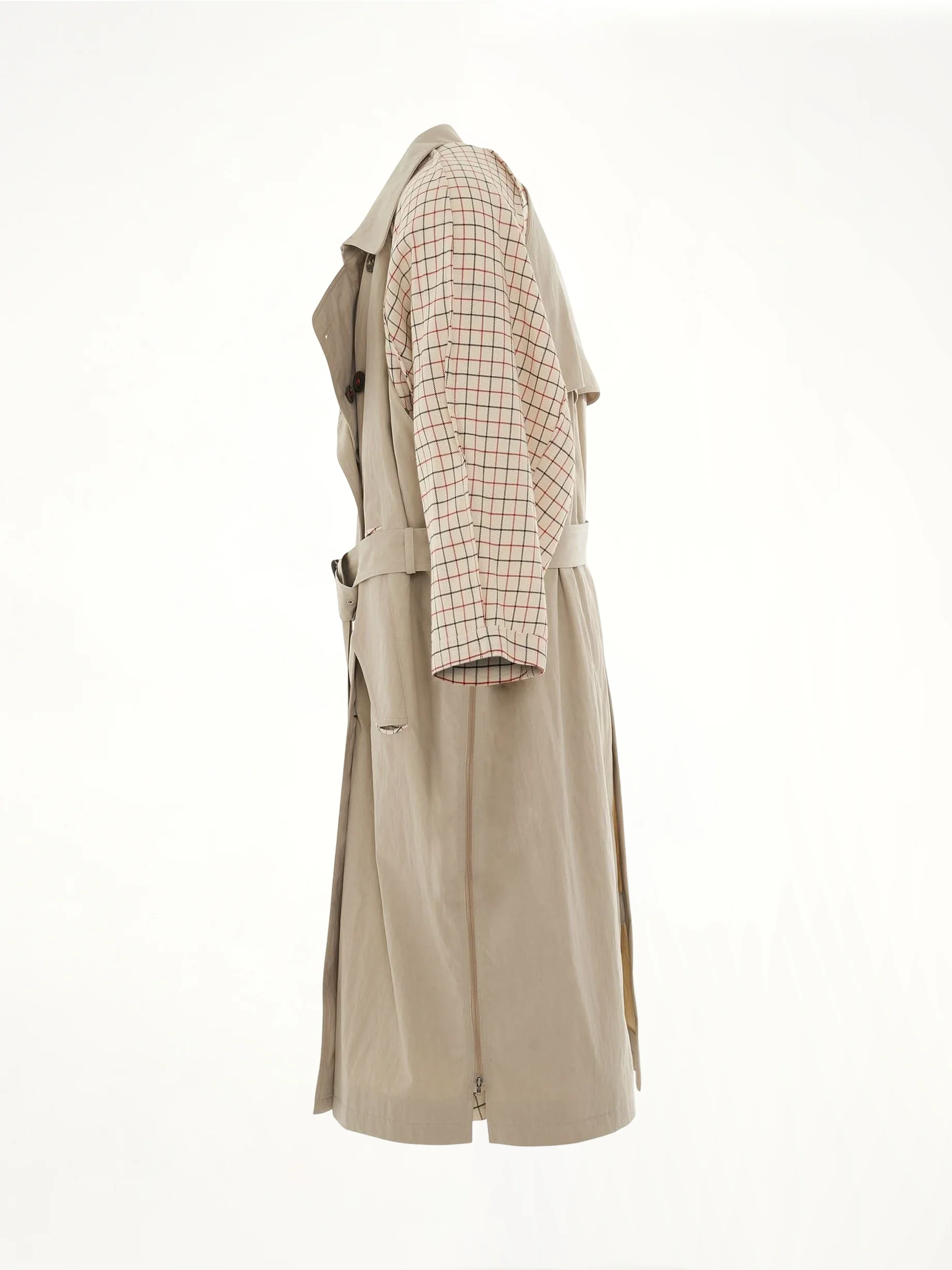 Double Breasted Trench Coat in Sand - Image 3