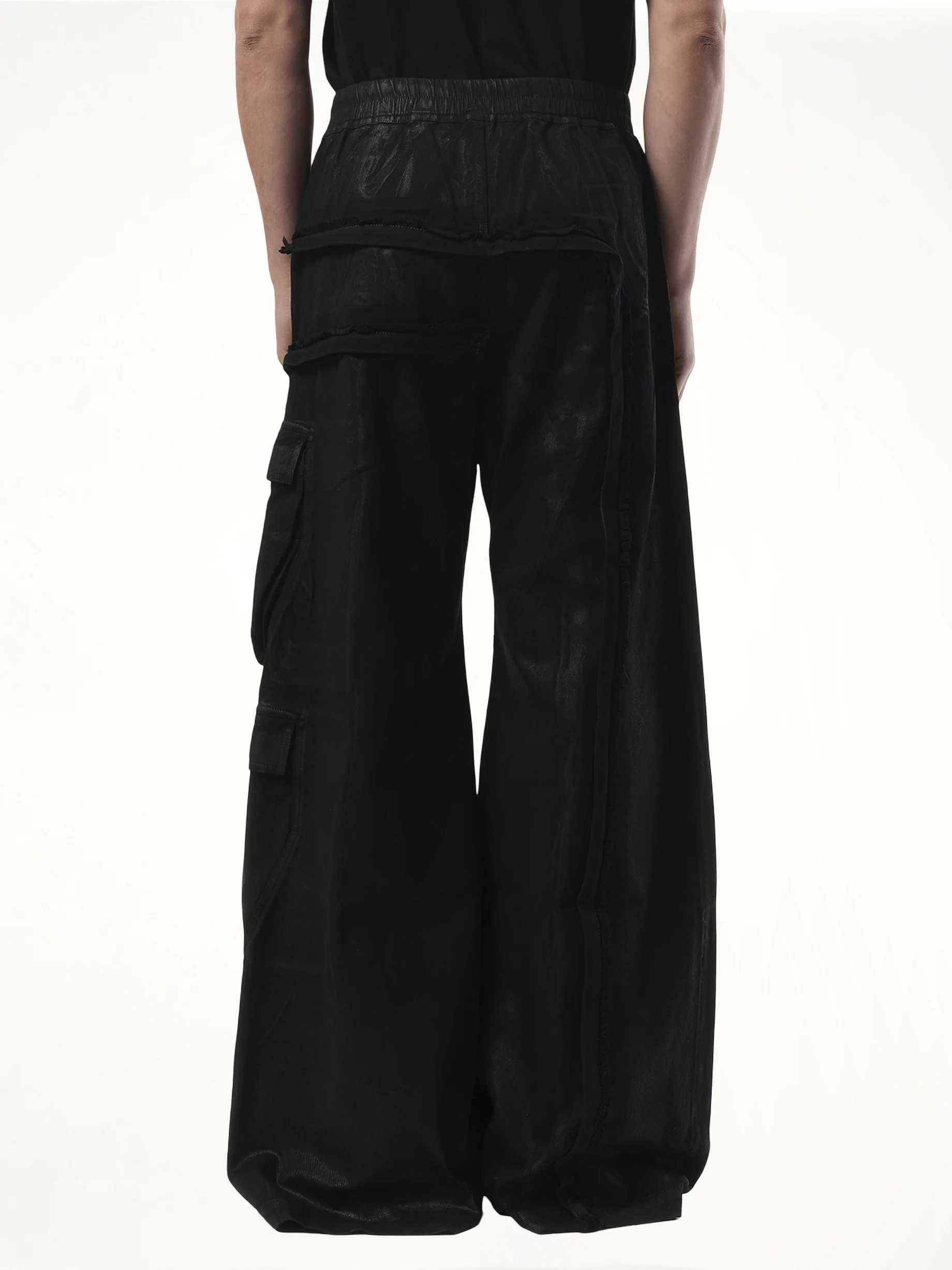 Imbalanced Double Cargo Jumbo Pants in Black - Image 6