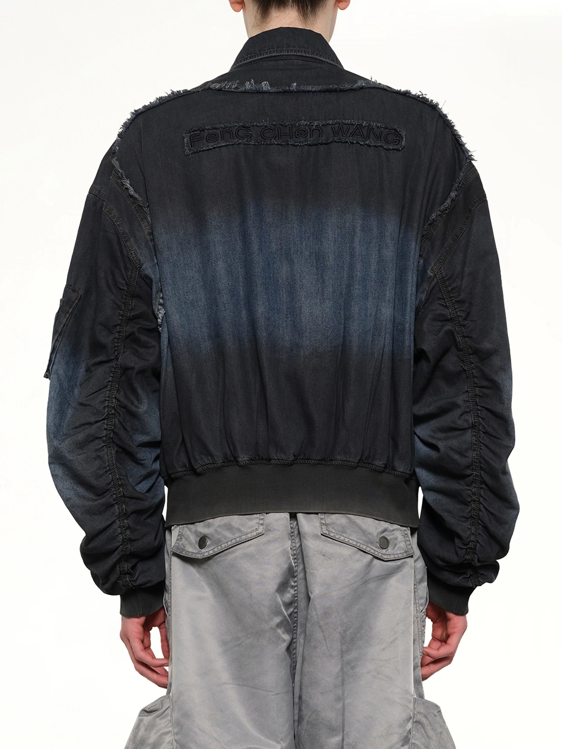 Indigo Gradient Denim Jacket in Blue/Black - Image 5