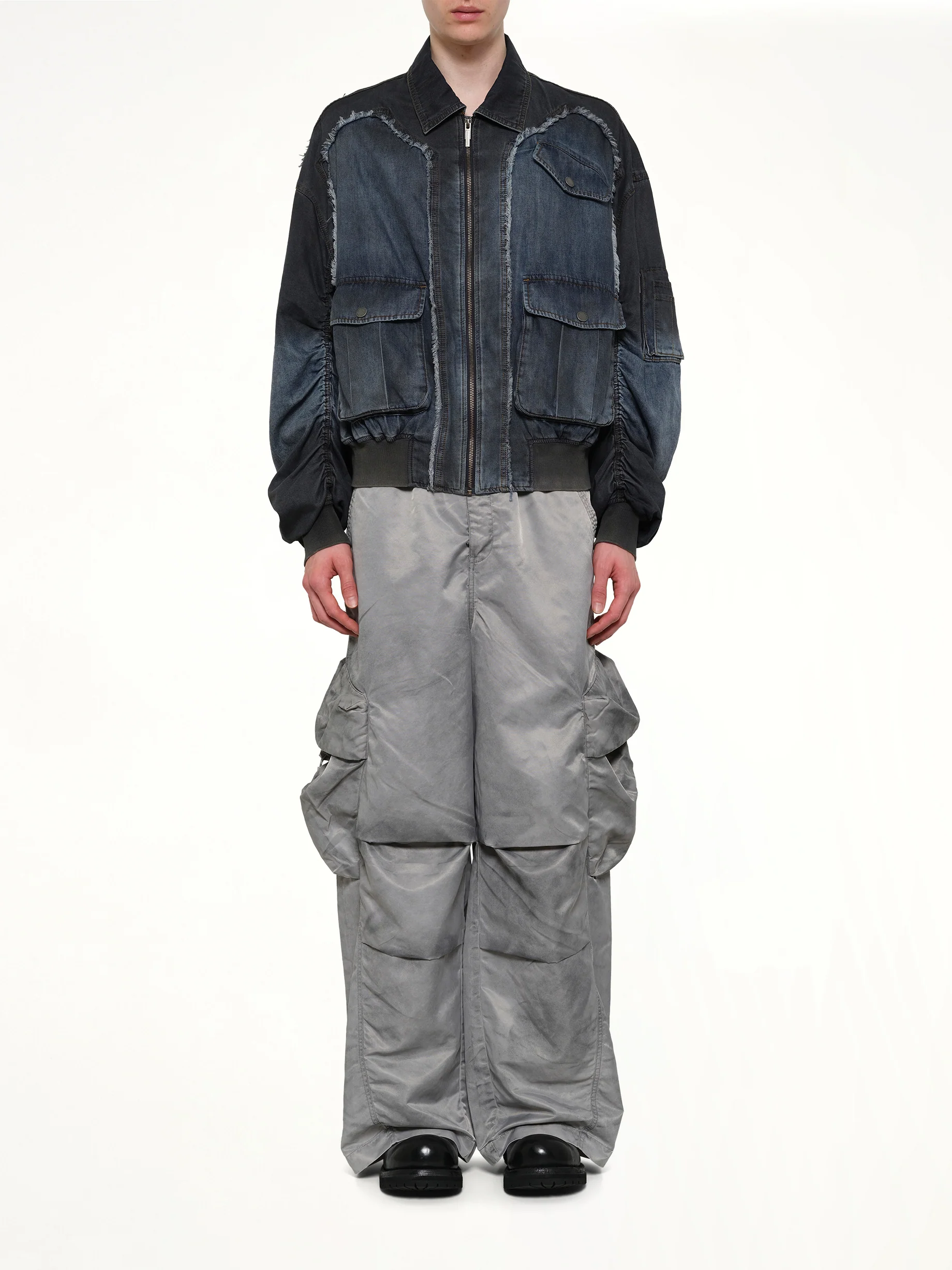 Indigo Gradient Denim Jacket in Blue/Black - Image 7