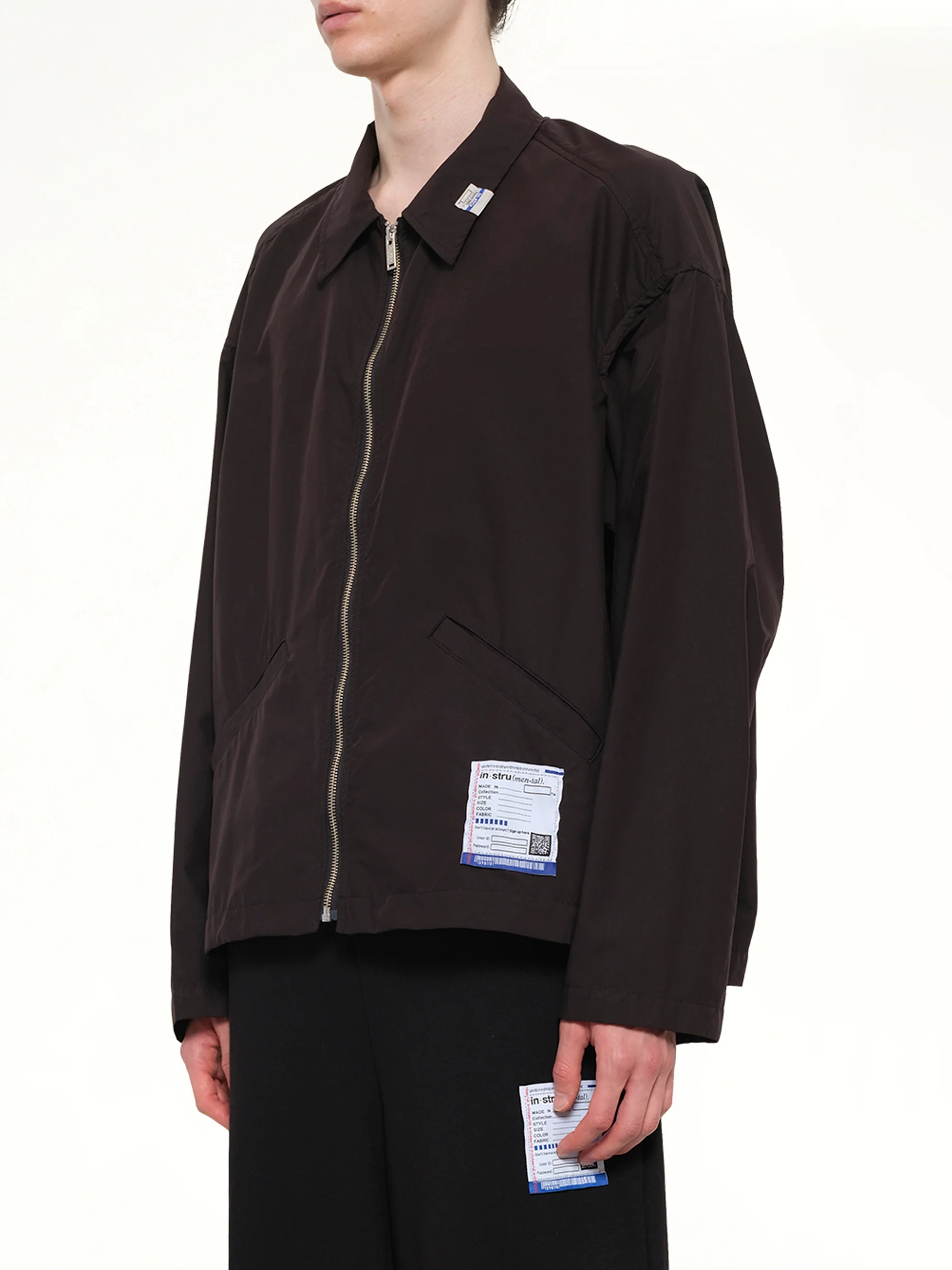 Instrumental Back Twill Zip Blouson in Black - Image 3