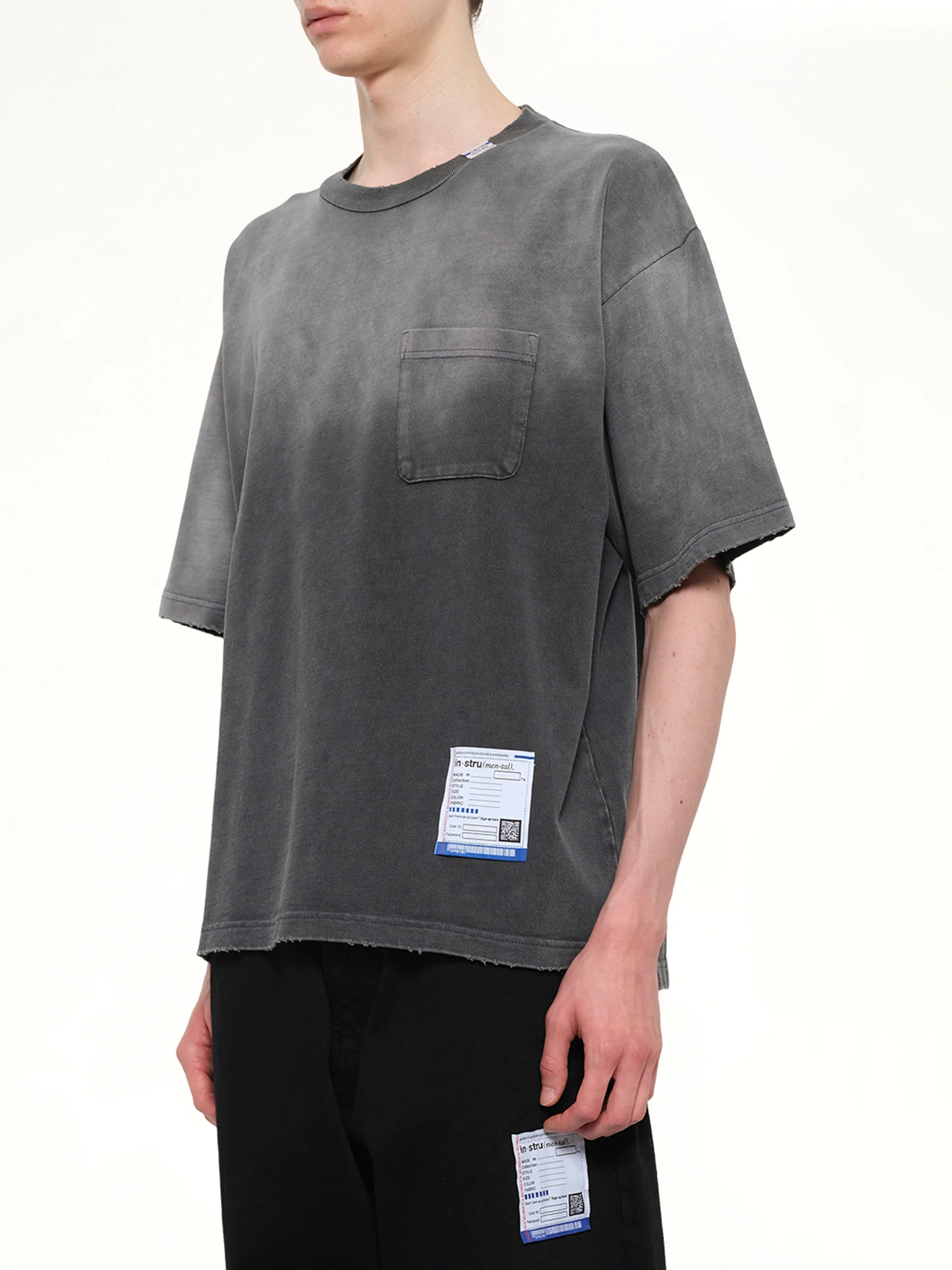 Instrumental Distressed SS T-Shirt in Black - Image 3