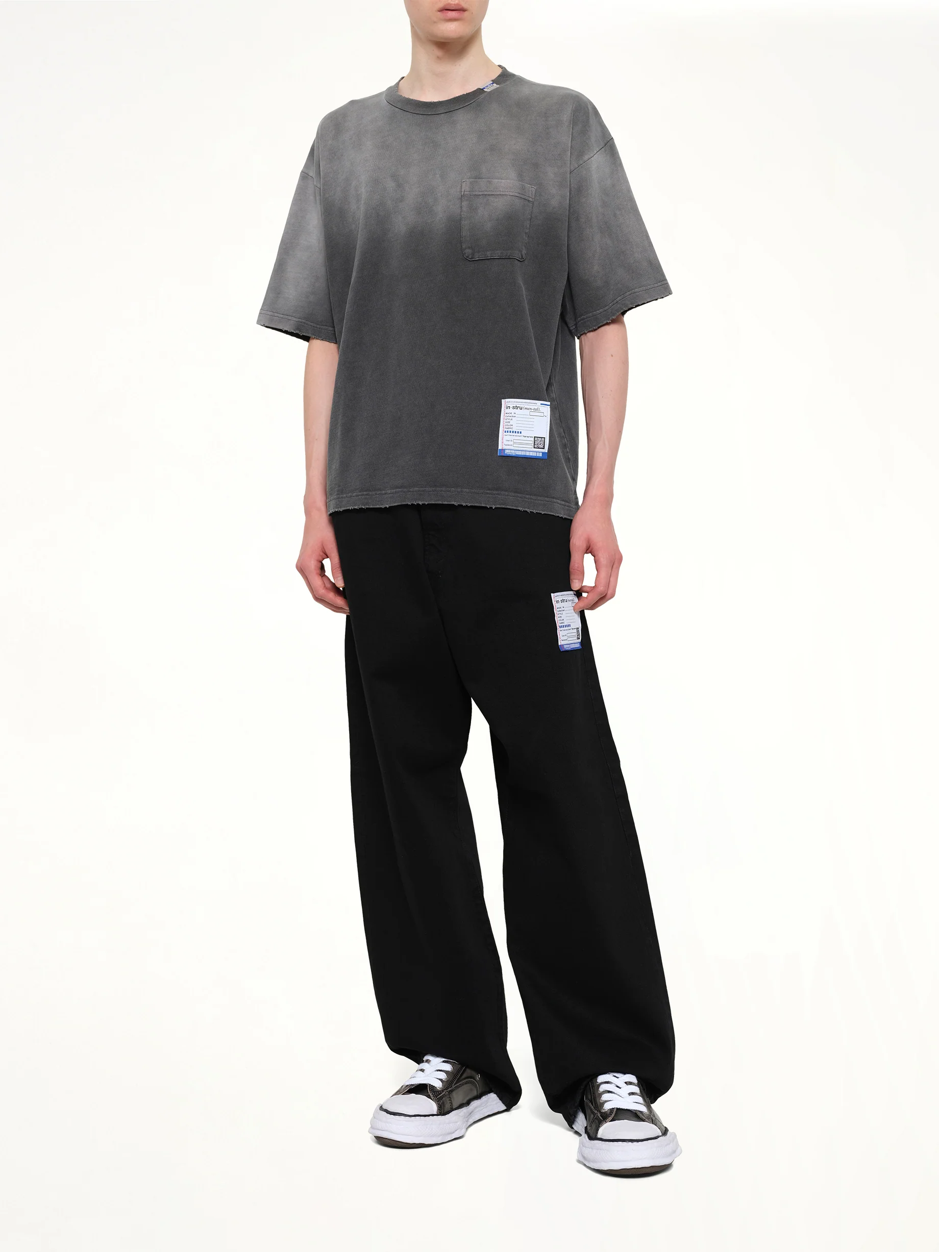 Instrumental Distressed SS T-Shirt in Black - Image 4