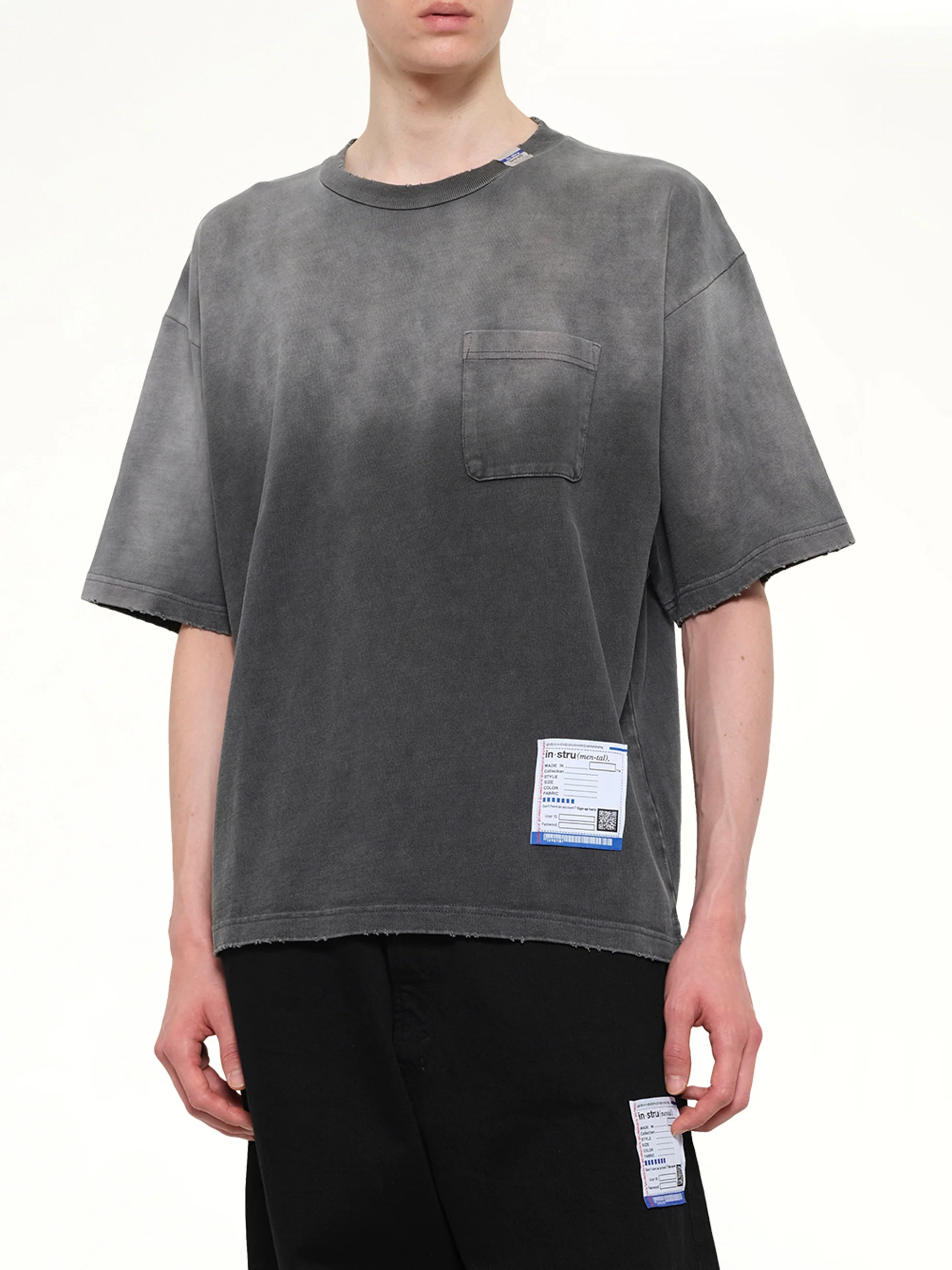Instrumental Distressed SS T-Shirt in Black - Image 6