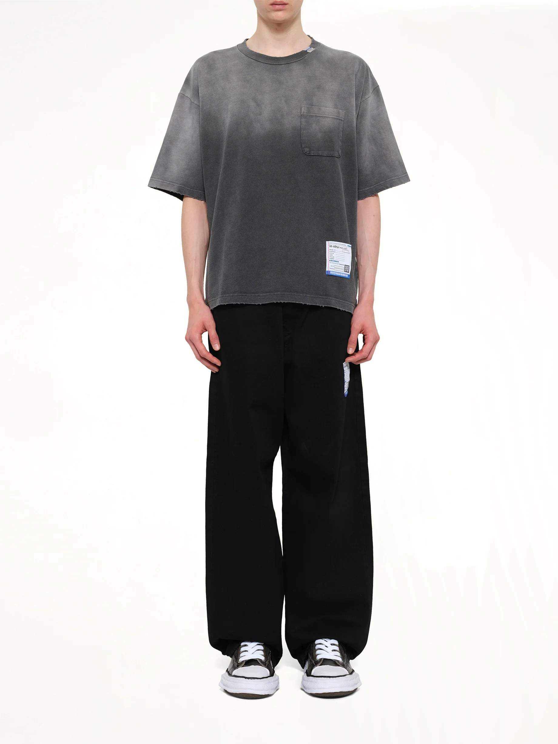 Instrumental Distressed SS T-Shirt in Black - Image 7