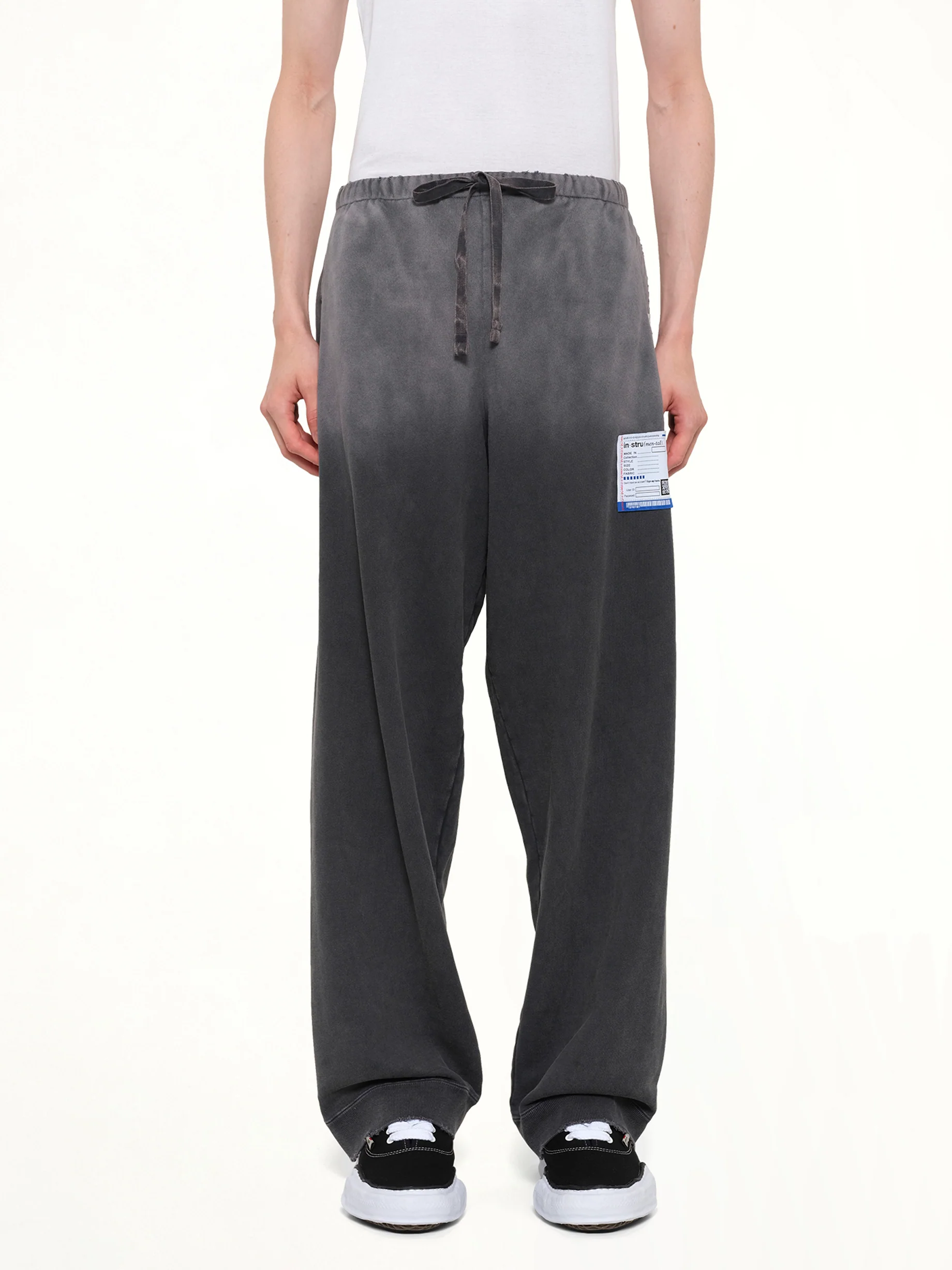Instrumental French Terry Distressed Easy Pants in Black