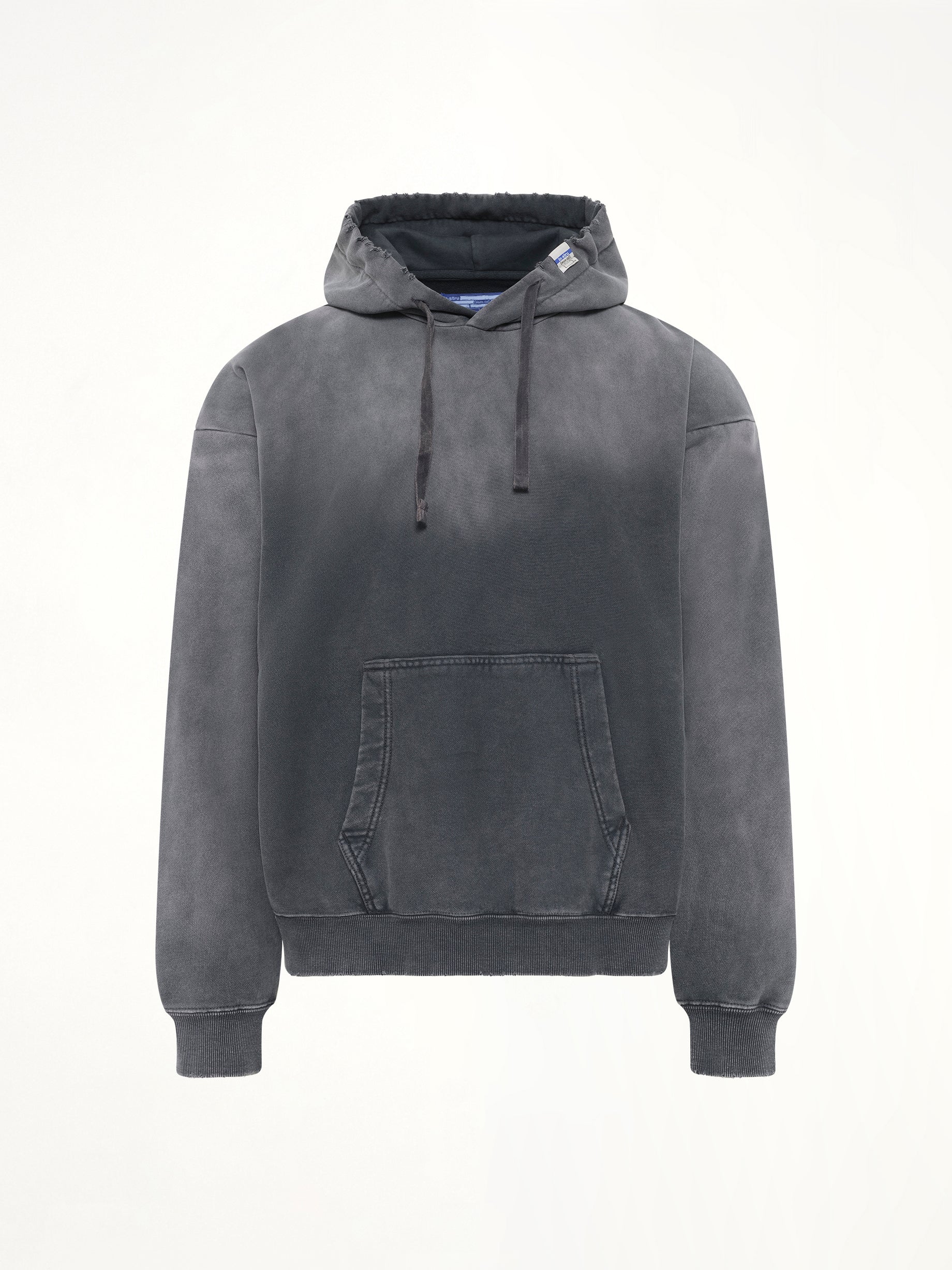 Instrumental French Terry Distressed Hoodie in Black - Image 2