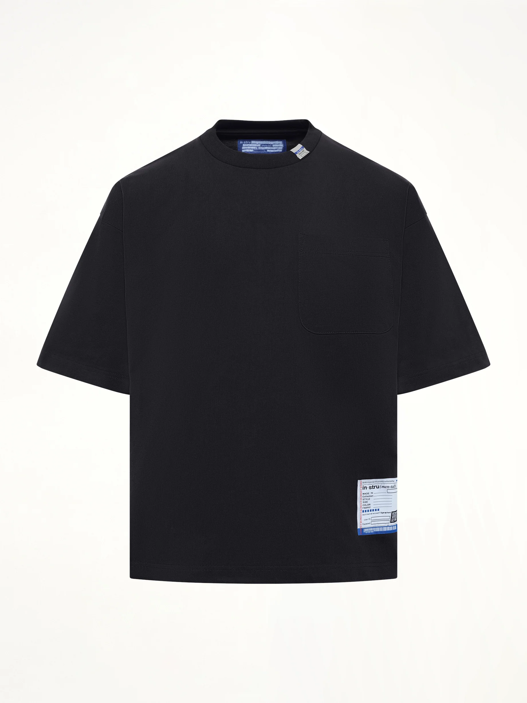 Instrumental Heavy Weight Pocket T-Shirt in Black - Image 2