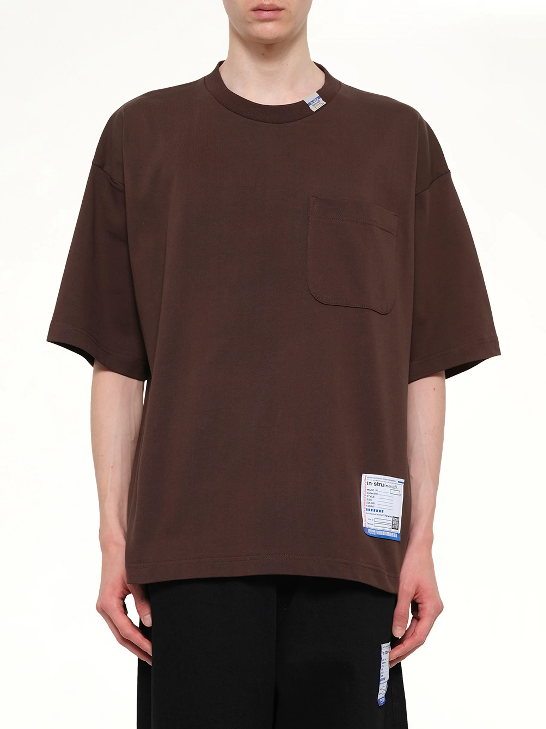 Instrumental Heavy Weight Pocket T-Shirt in Brown