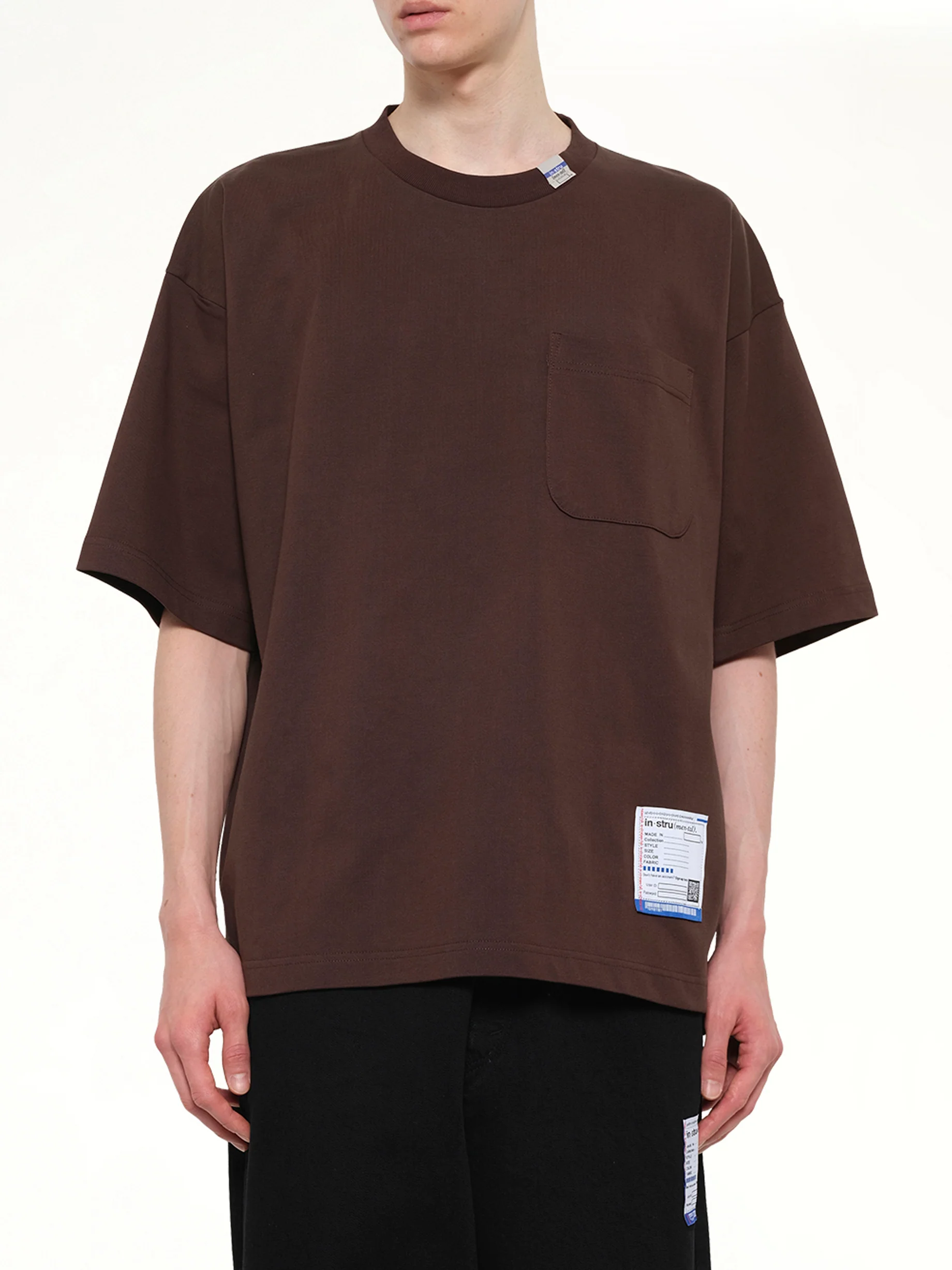 Instrumental Heavy Weight Pocket T-Shirt in Brown - Image 6