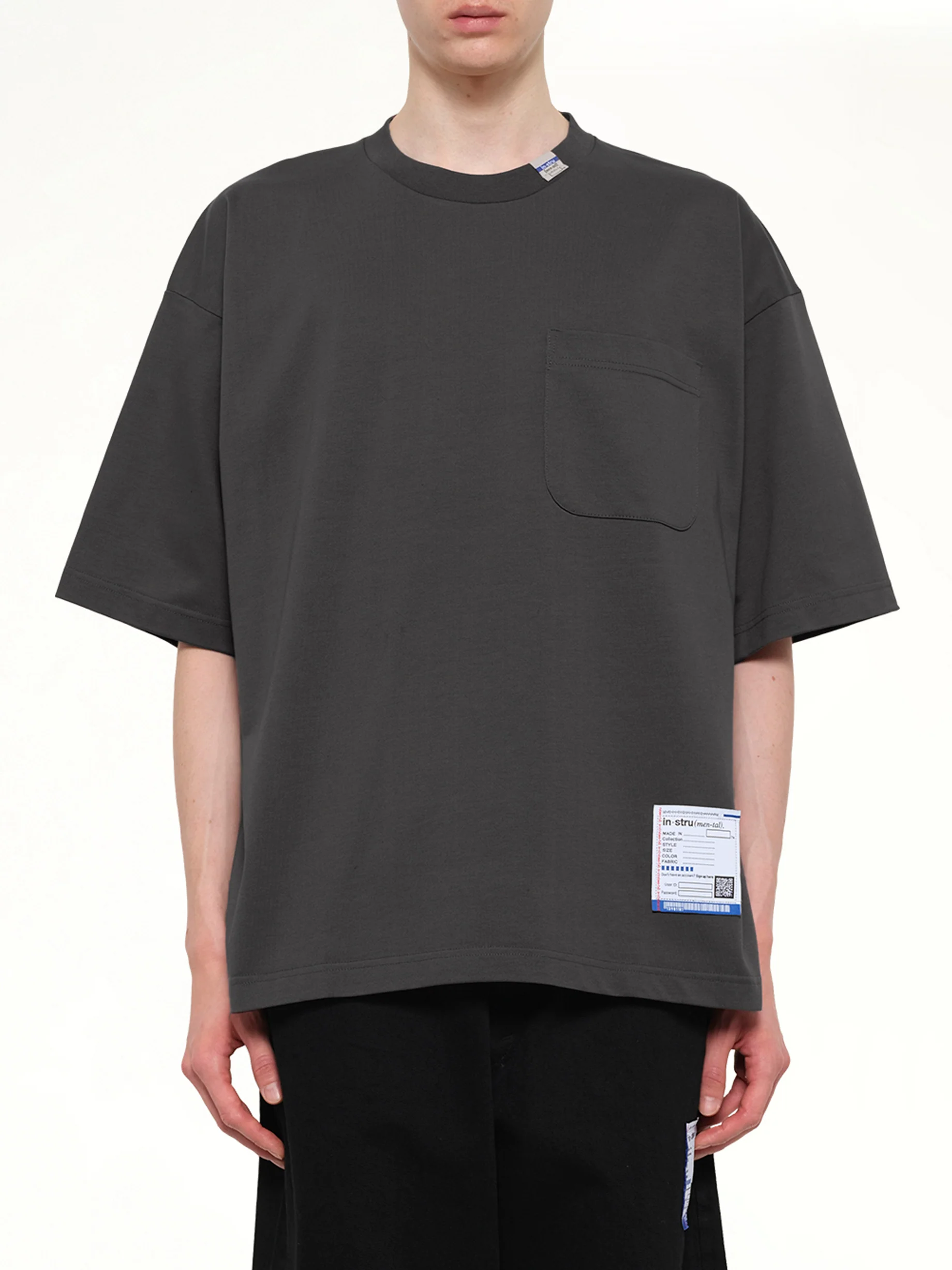 Instrumental Heavy Weight Pocket T-Shirt in Dark Gray