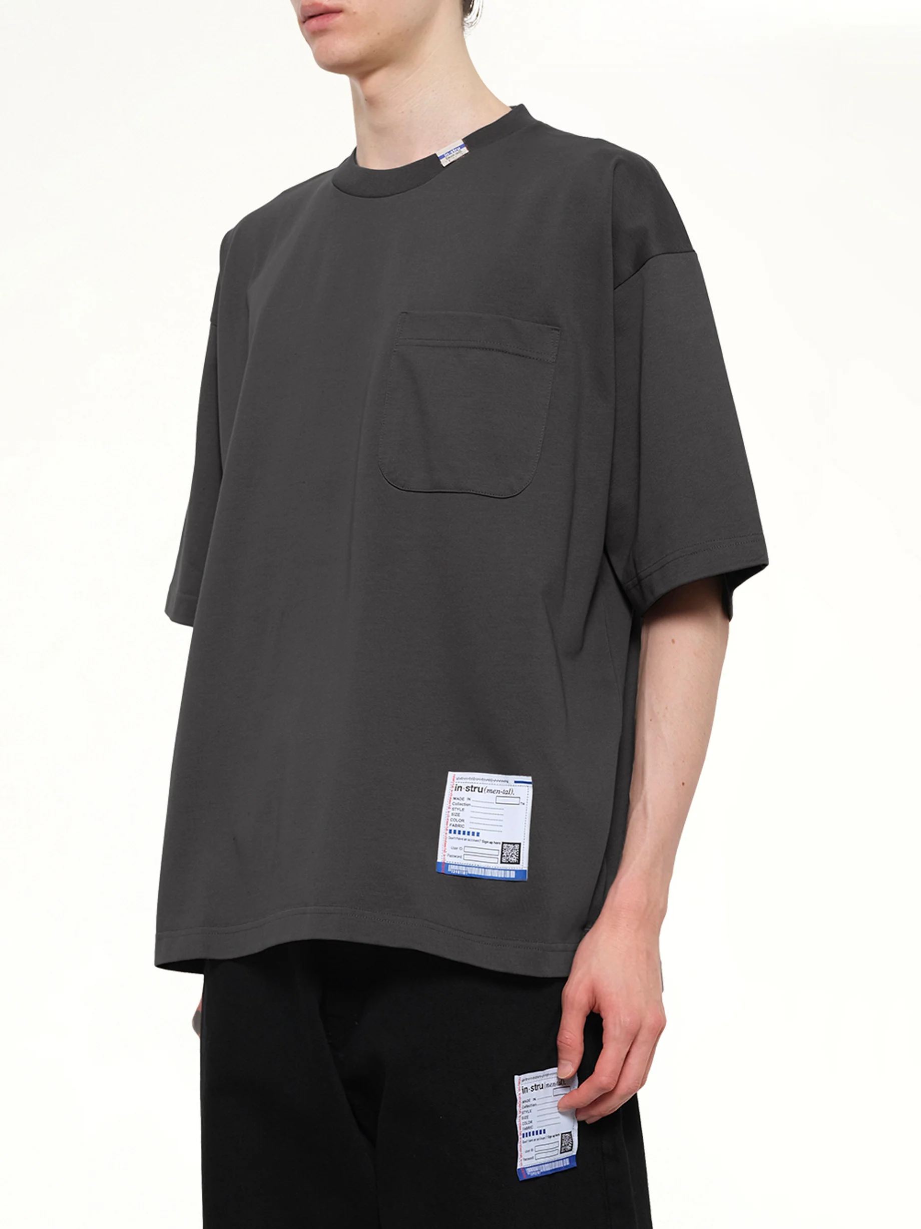 Instrumental Heavy Weight Pocket T-Shirt in Dark Gray - Image 3