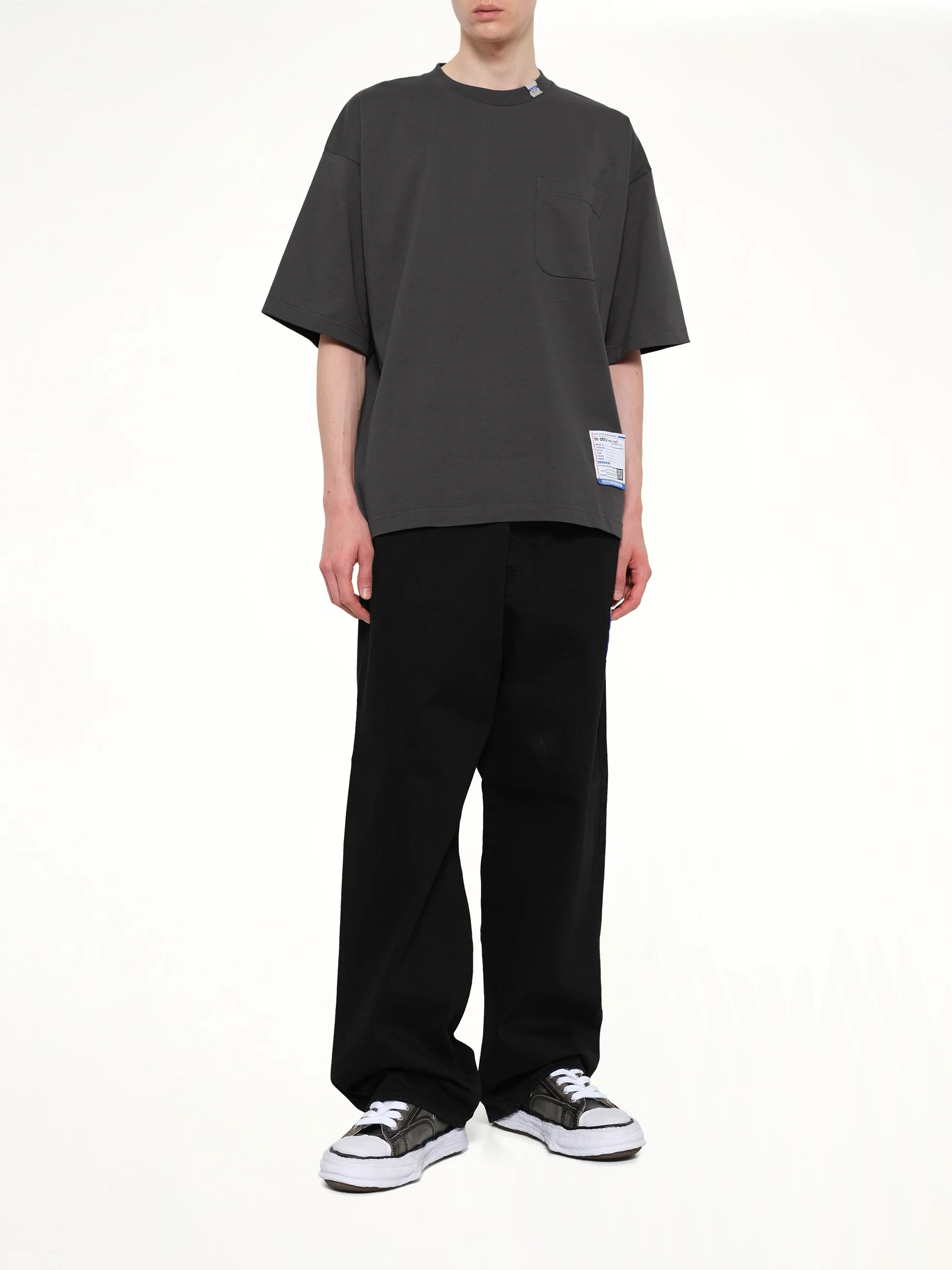 Instrumental Heavy Weight Pocket T-Shirt in Dark Gray - Image 4