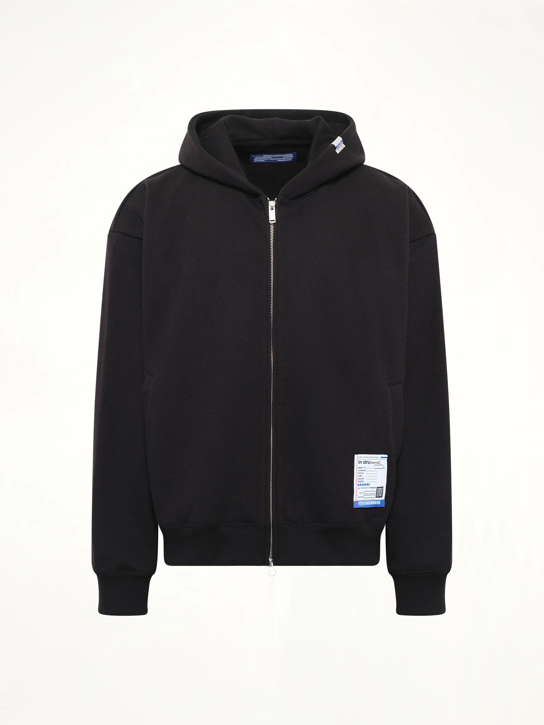 Instrumental Heavy Weight Zip Hoodie in Black - Image 2