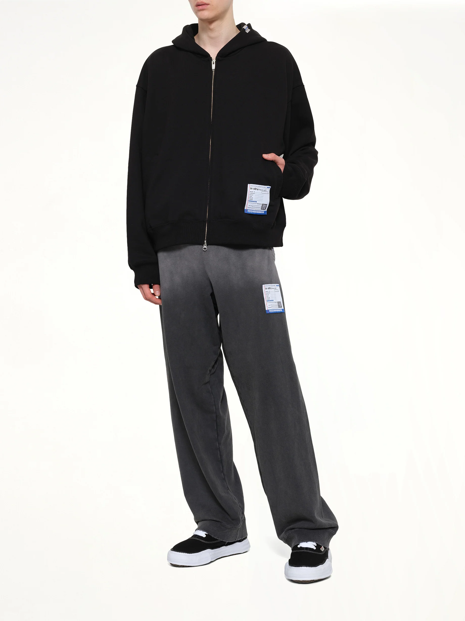 Instrumental Heavy Weight Zip Hoodie in Black - Image 4