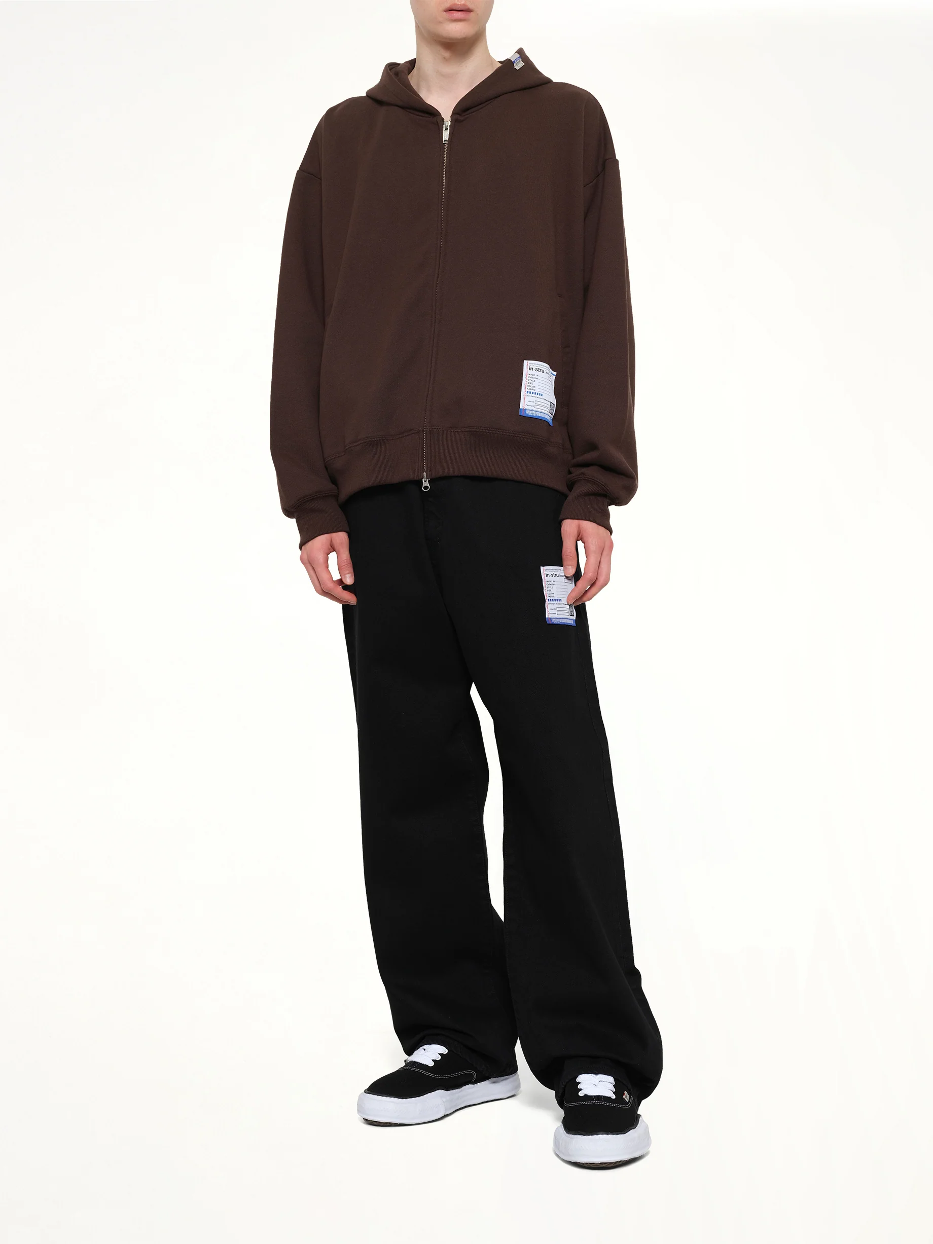 Instrumental Heavy Weight Zip Hoodie in Brown - Image 4