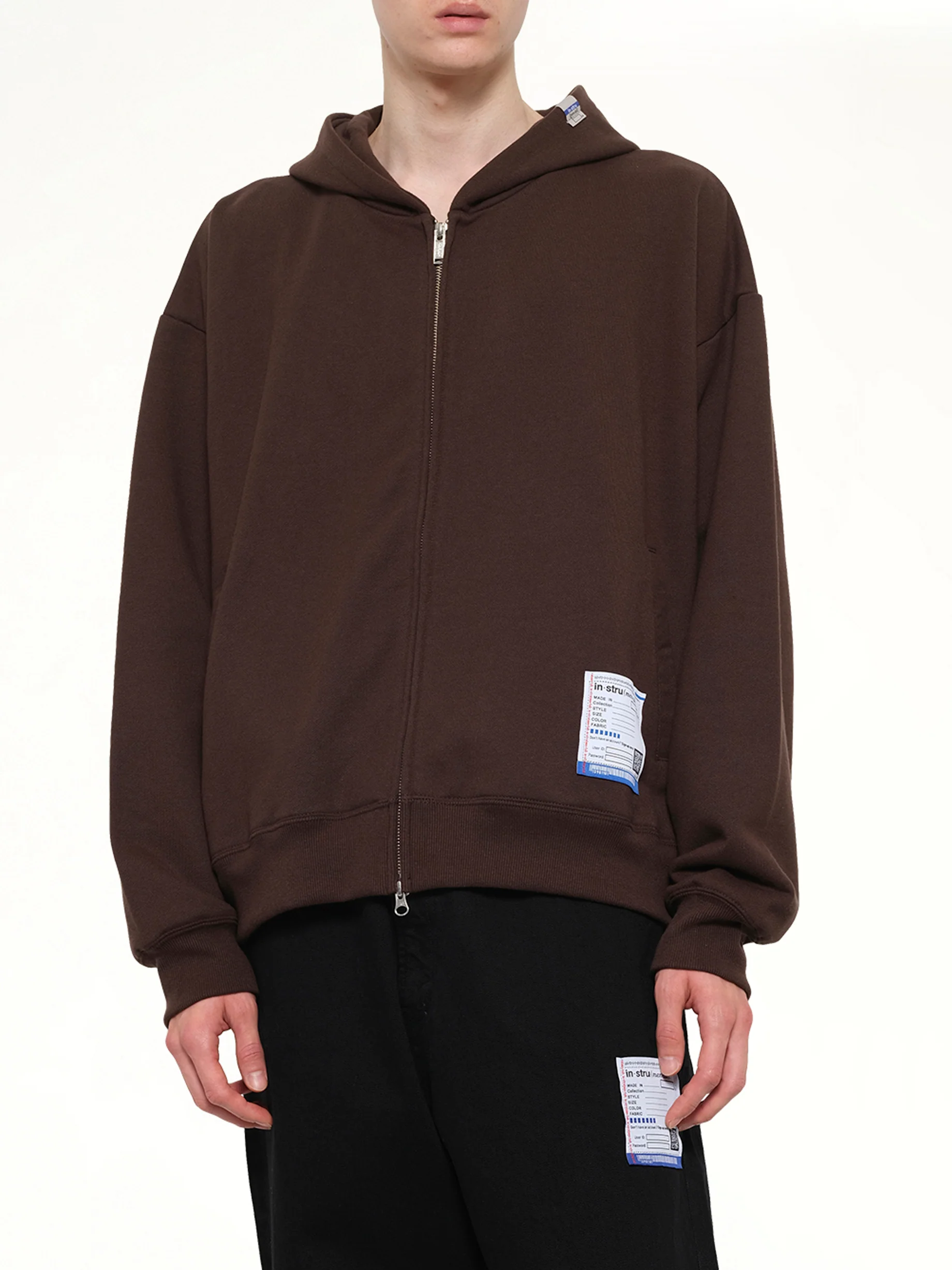 Instrumental Heavy Weight Zip Hoodie in Brown - Image 6