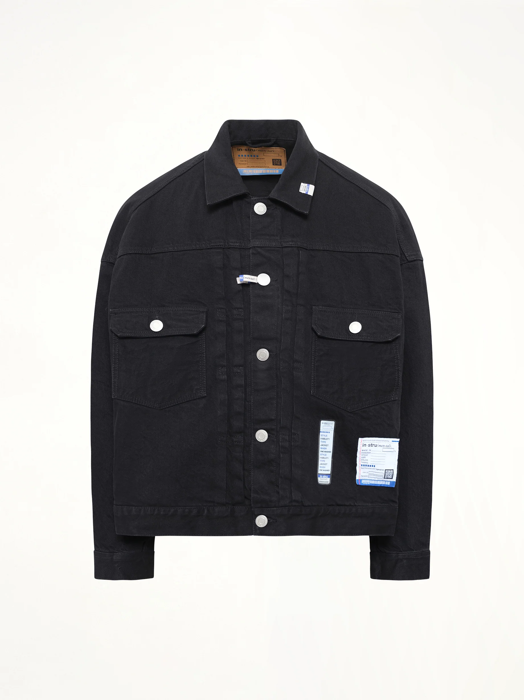 Instrumental One Washed Selvage Denim Jacket in Black - Image 2