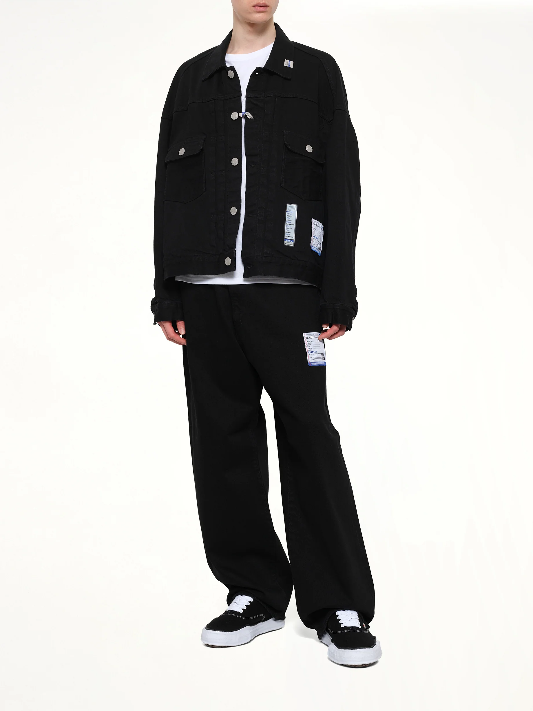 Instrumental One Washed Selvage Denim Jacket in Black - Image 4