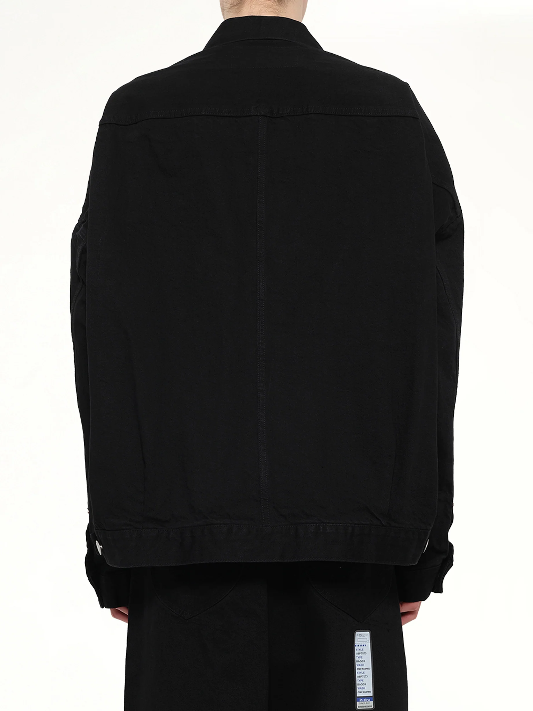 Instrumental One Washed Selvage Denim Jacket in Black - Image 5