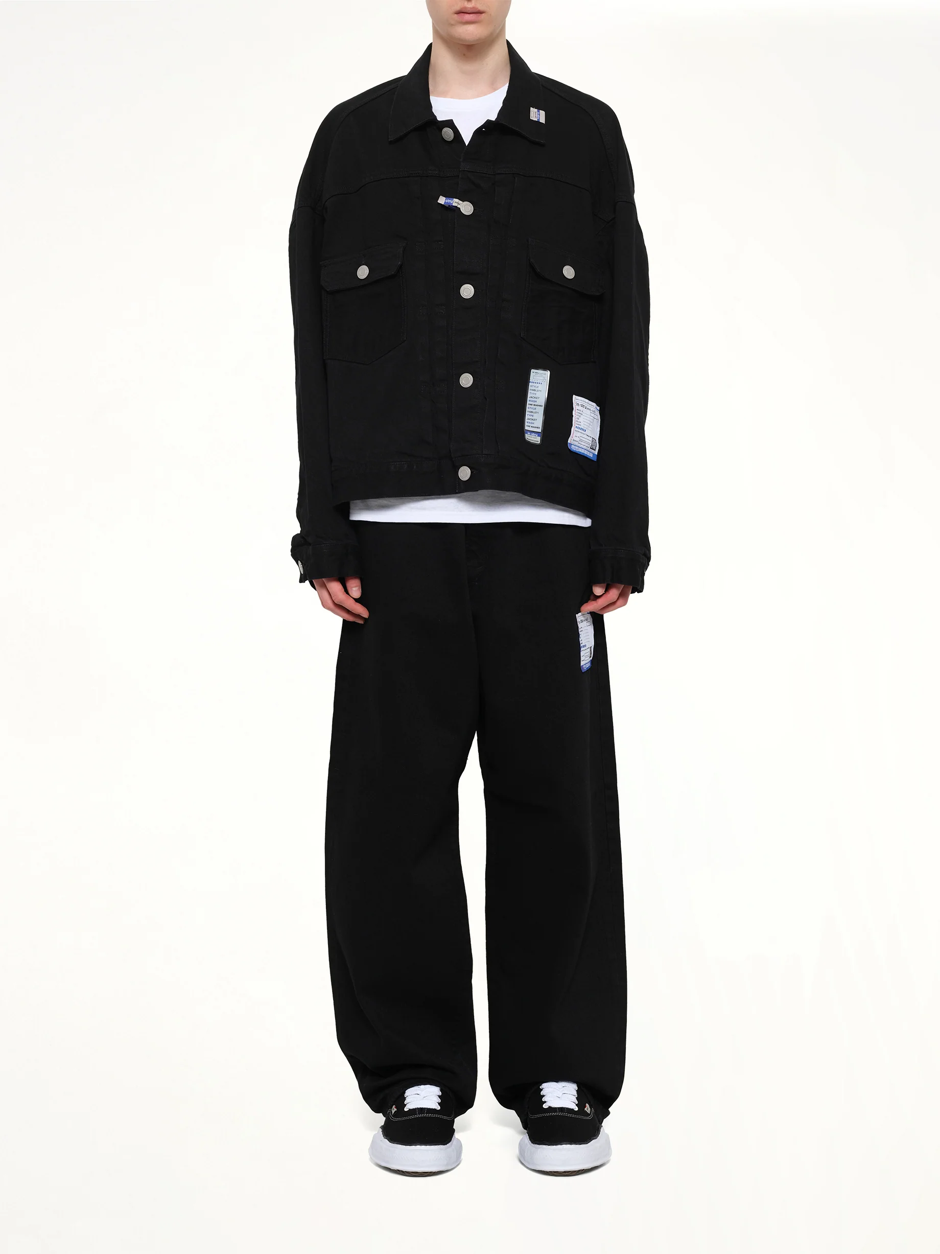 Instrumental One Washed Selvage Denim Jacket in Black - Image 7