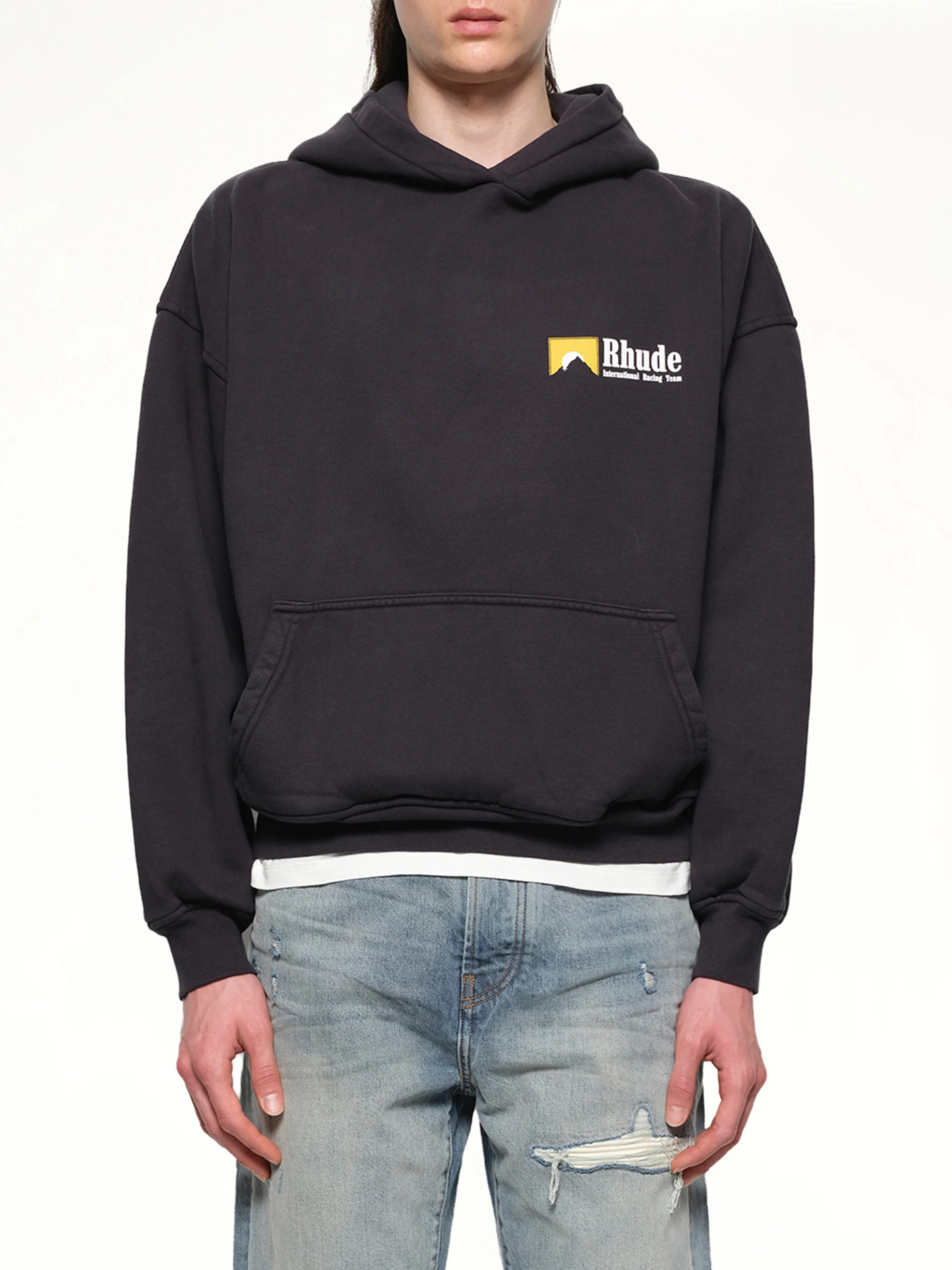 International Racing Logo Hoodie in Vintage Black