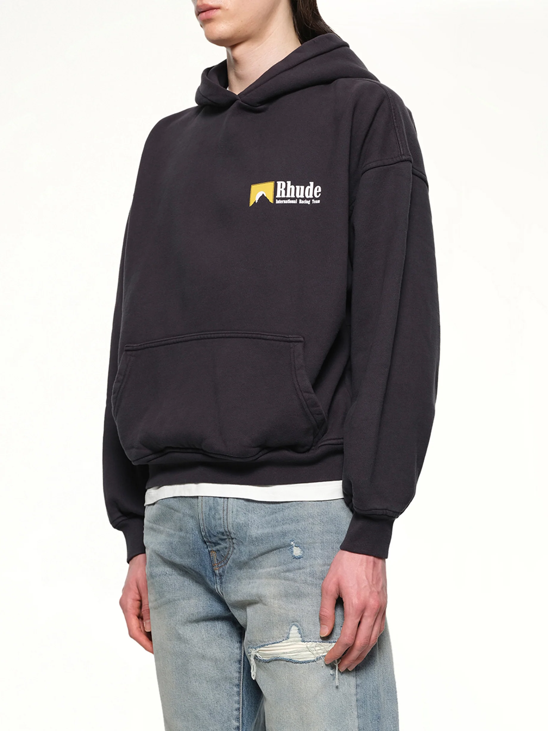 International Racing Logo Hoodie in Vintage Black - Image 3