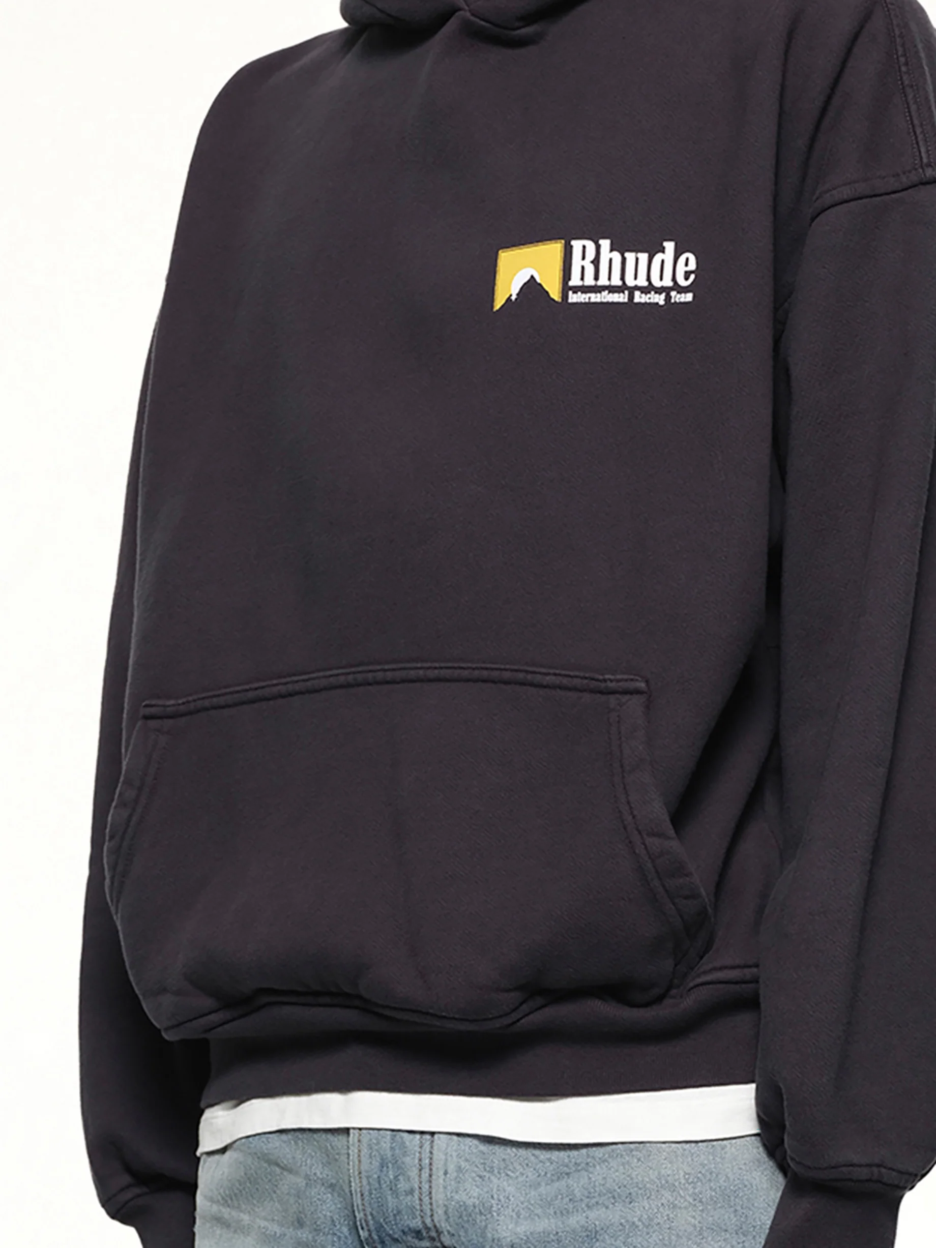 International Racing Logo Hoodie in Vintage Black - Image 6