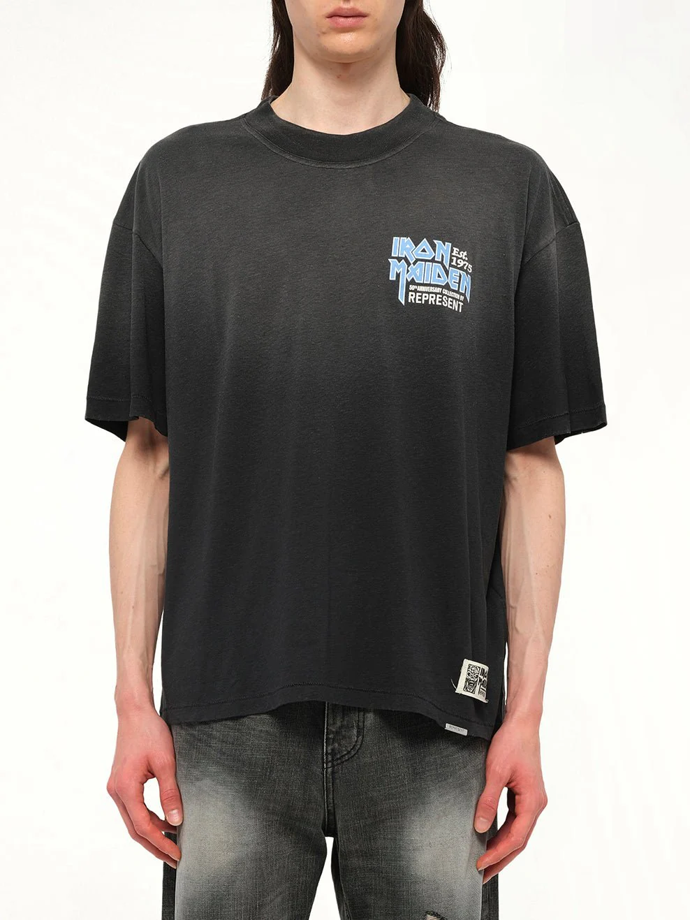 Iron Maiden Anniversary T-Shirt in Stained Black