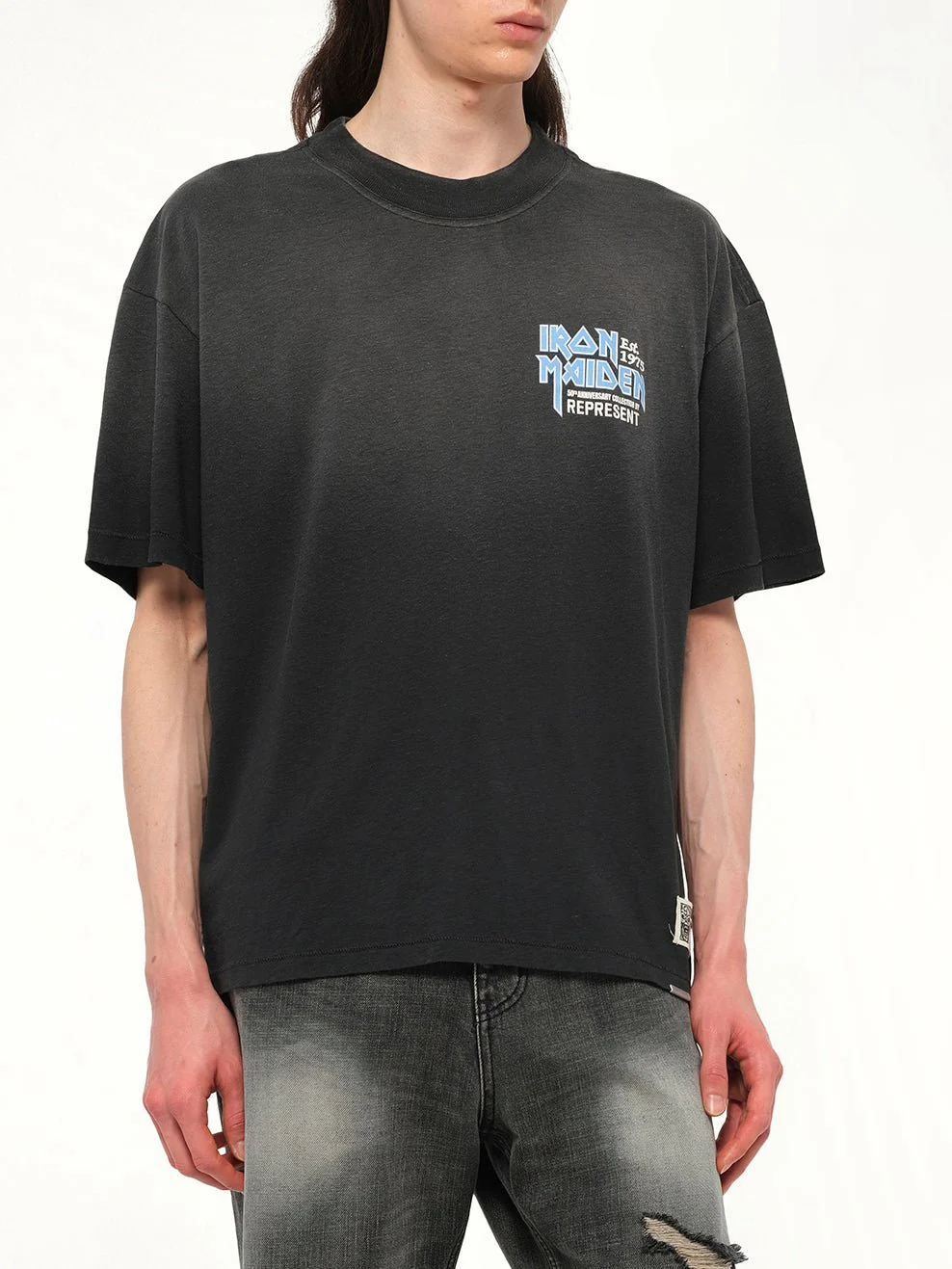 Iron Maiden Anniversary T-Shirt in Stained Black - Image 6