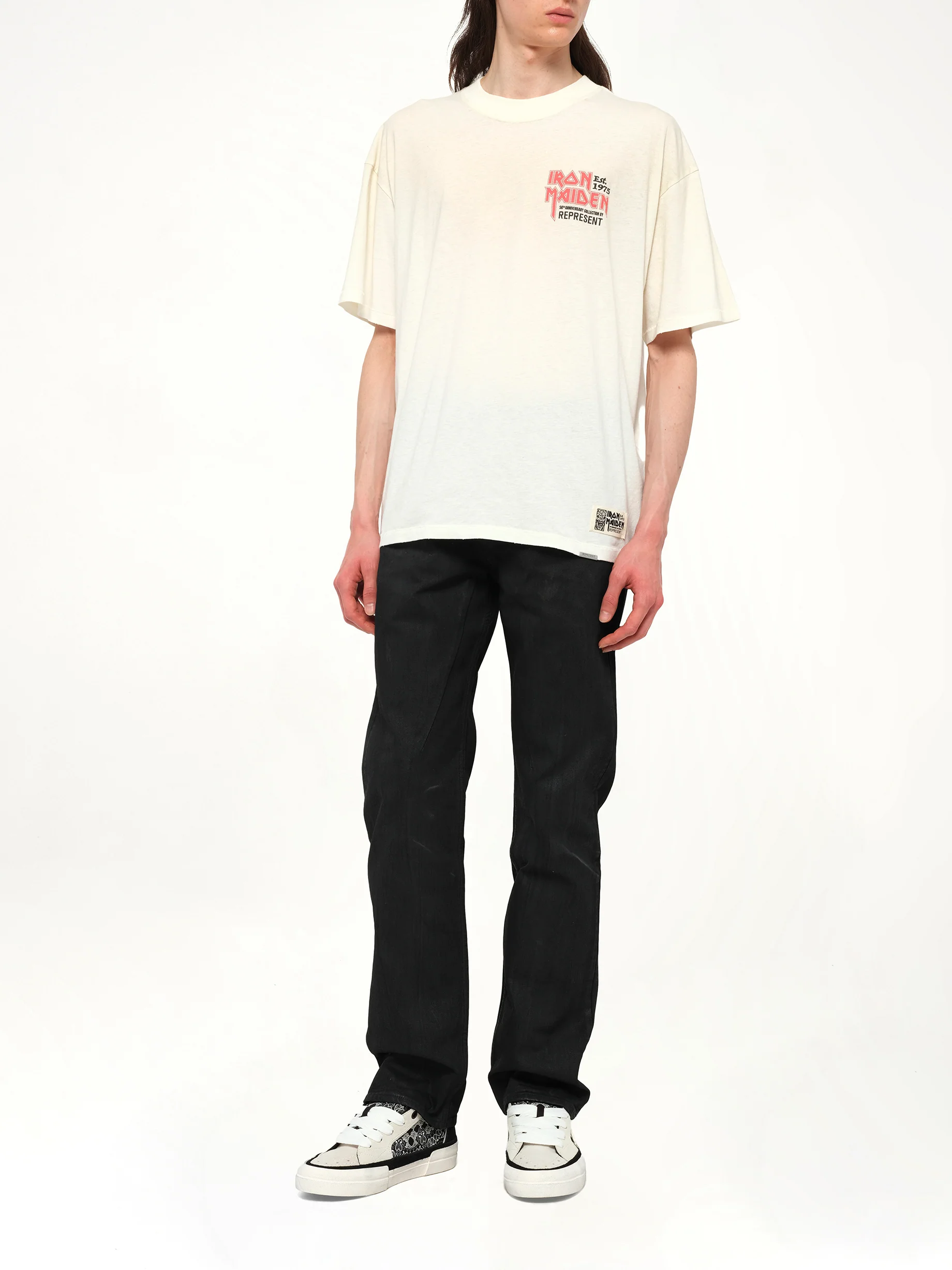 Iron Maiden Anniversary T-Shirt in Washed Ecru - Image 4