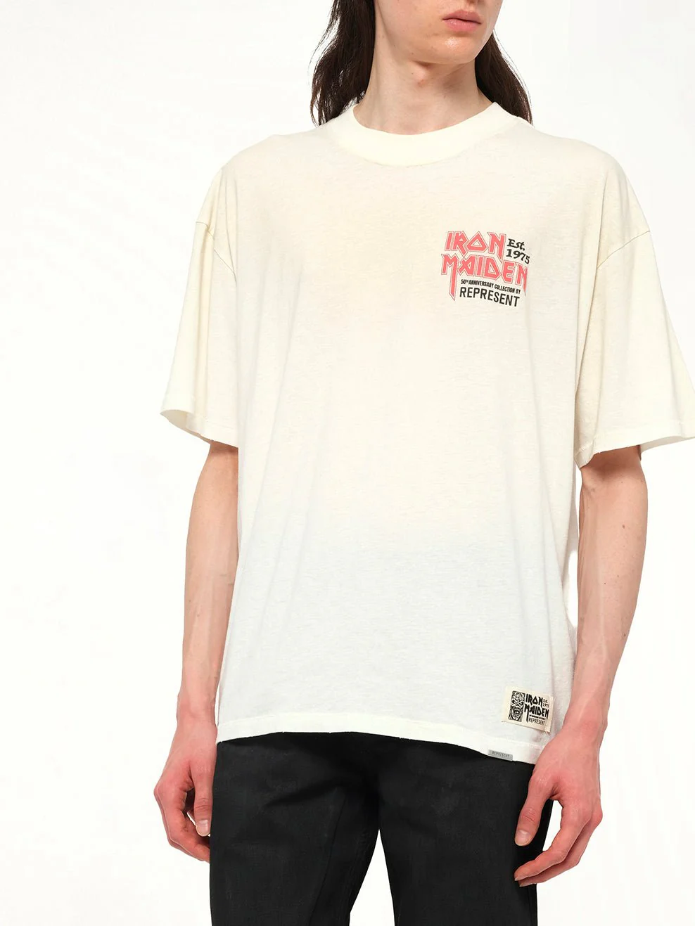 Iron Maiden Anniversary T-Shirt in Washed Ecru - Image 6