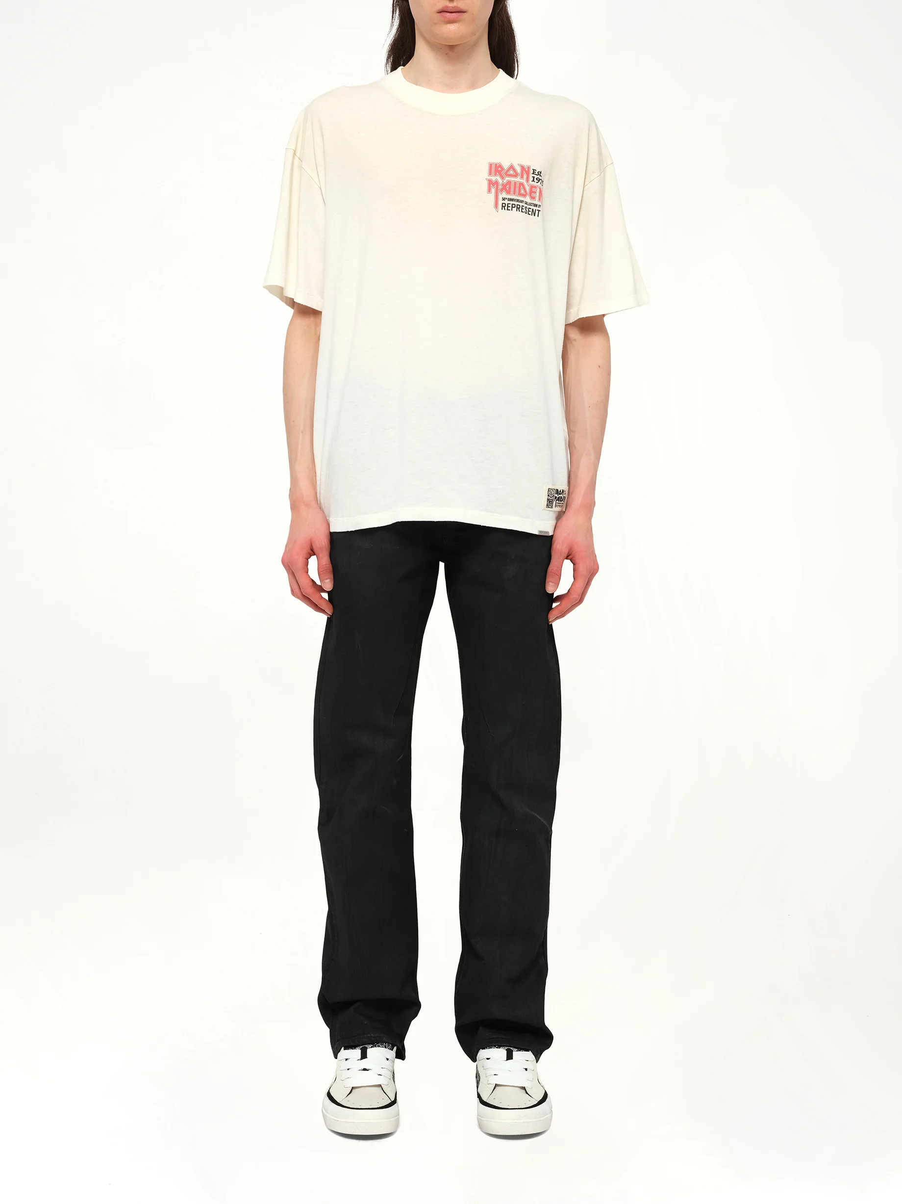 Iron Maiden Anniversary T-Shirt in Washed Ecru - Image 7